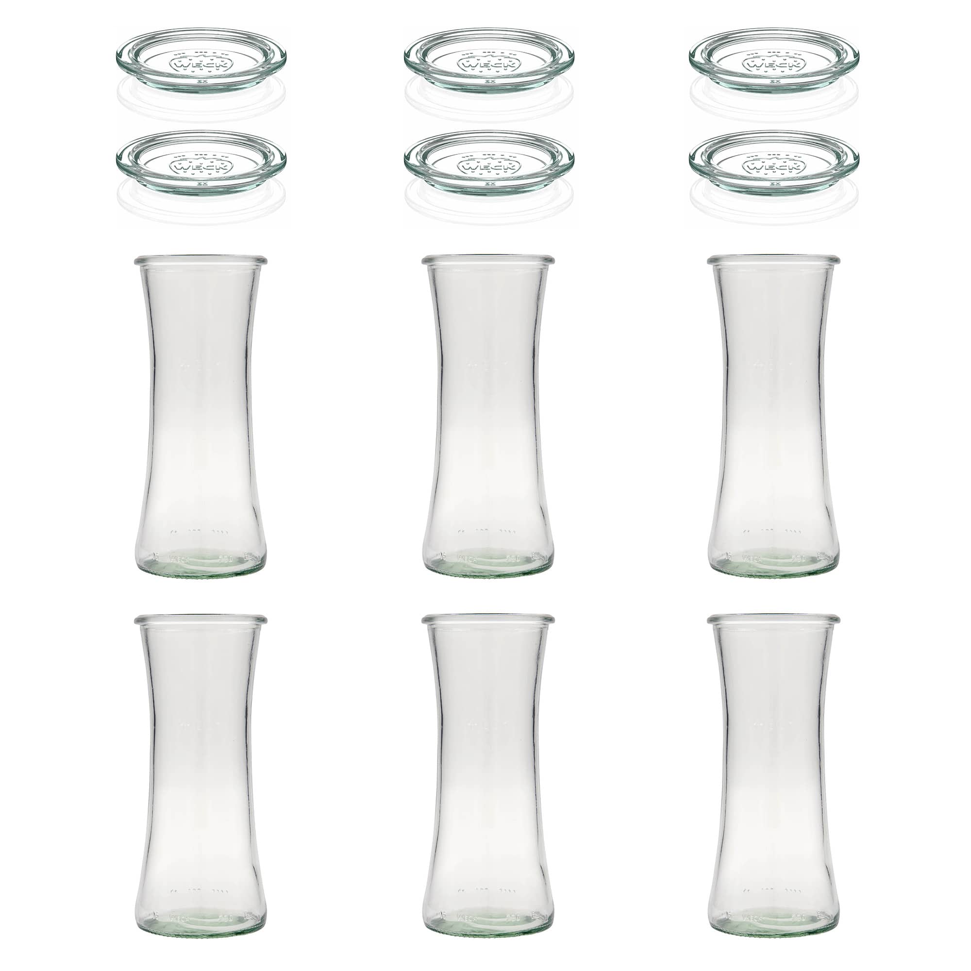 6x Βάζο για εκλεκτά τρόφιμα WECK 730 ml με γυάλινο καπάκι RR 80