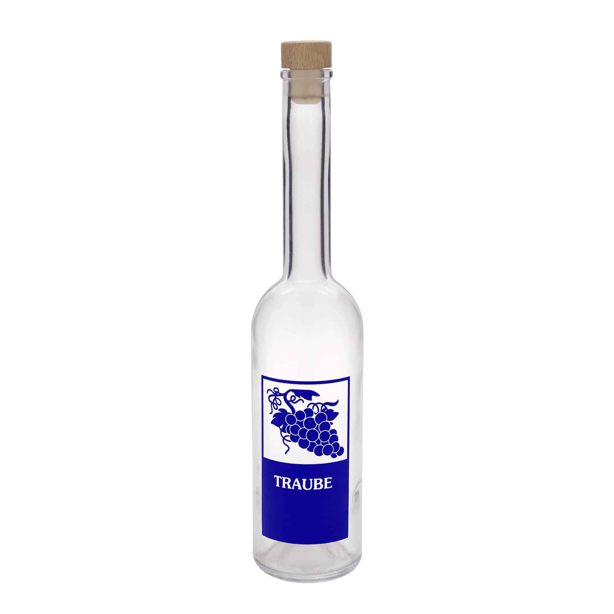 Γυάλινο μπουκάλι 'Opera' 500 ml, σχέδιο: σταφύλια, στόμιο: φελλός