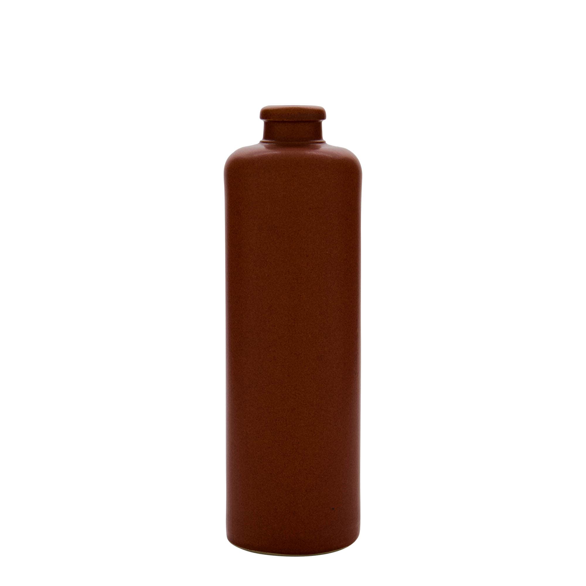 Κεραμικό μπουκάλι 500 ml, κεραμικό, κόκκινο-καφέ, στόμιο: φελλός