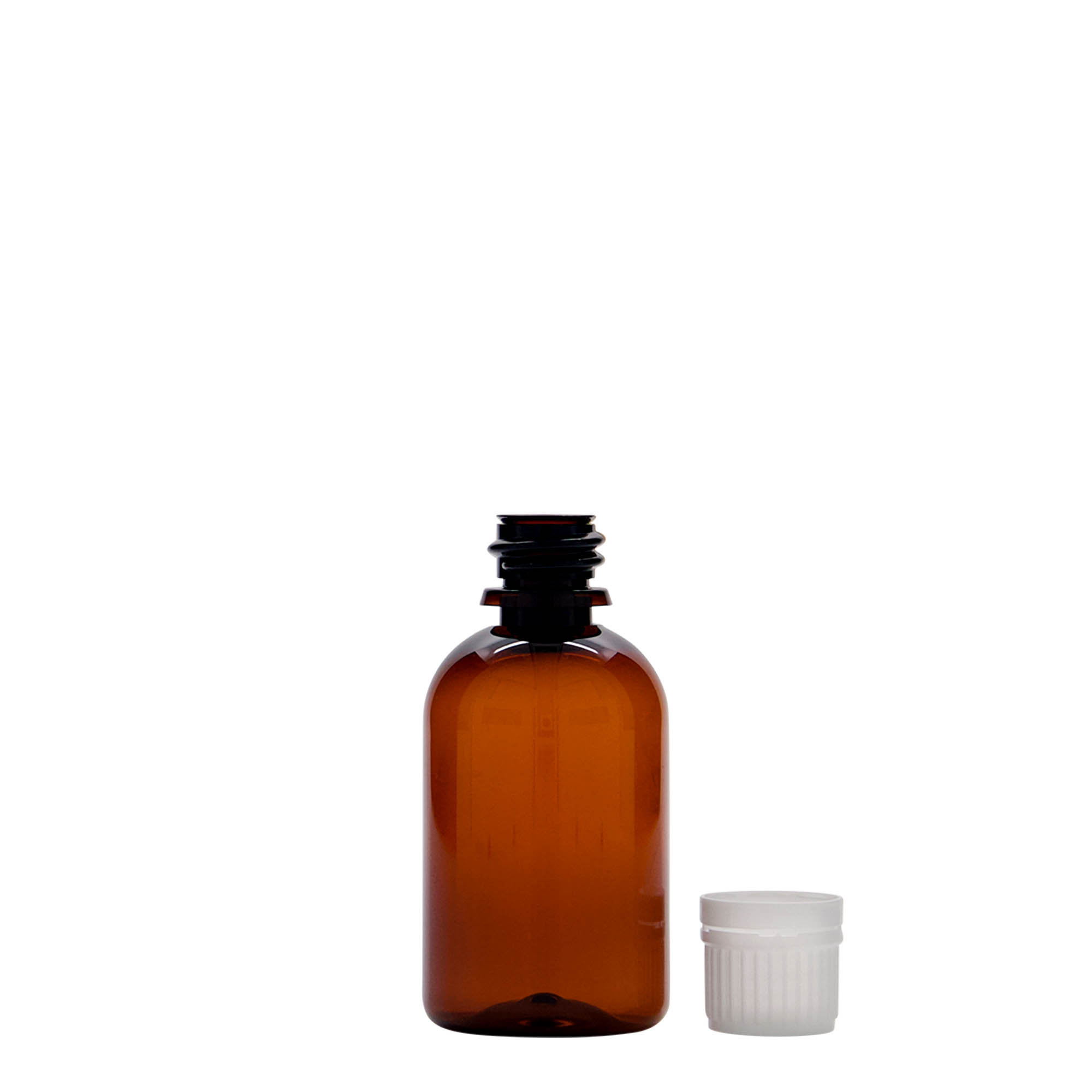 Μπουκάλι φαρμάκου PET 'Easy Living' 50 ml, καφέ, πλαστικό, στόμιο: DIN 18
