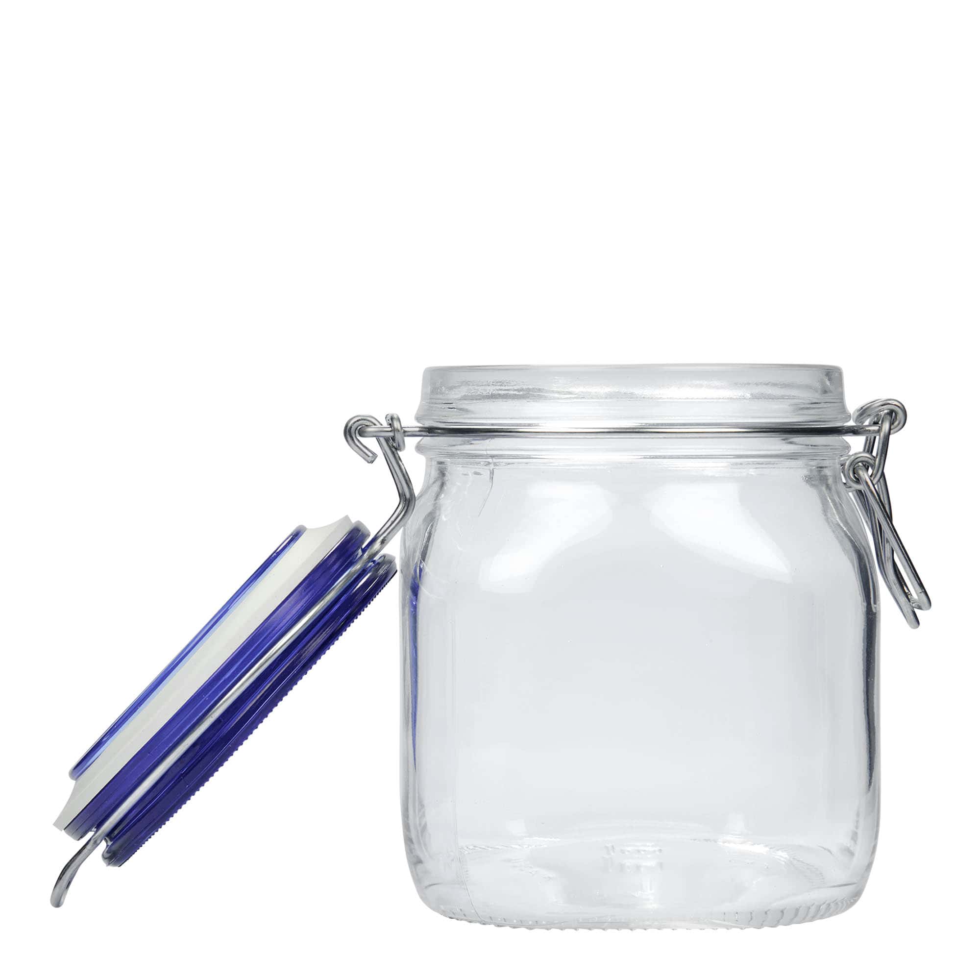 Βάζο με καπάκι με κλιπ 'Fido' Blue Top 750 ml, τετράγωνο, στόμιο: καπάκι με κλιπ