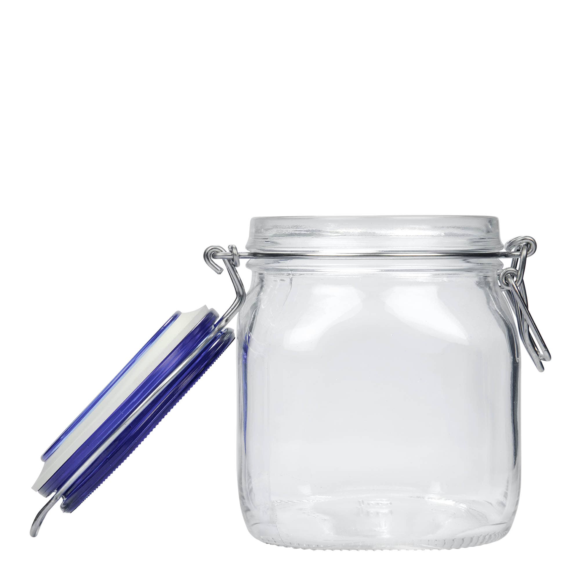 Βάζο με καπάκι με κλιπ 'Fido' Blue Top 750 ml, τετράγωνο, στόμιο: καπάκι με κλιπ