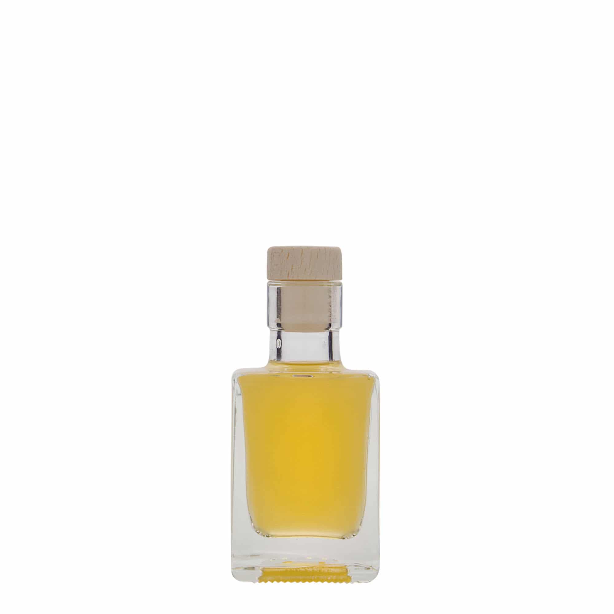 50 ml γυάλινο μπουκάλι 'Cube', τετράγωνο, στόμιο: φελλός