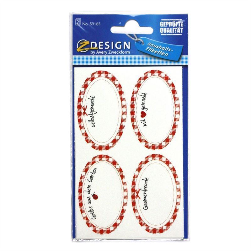 Ετικέτες Zweckform 'Σπιτικό', οβάλ, χάρτινες, πολύχρωμες