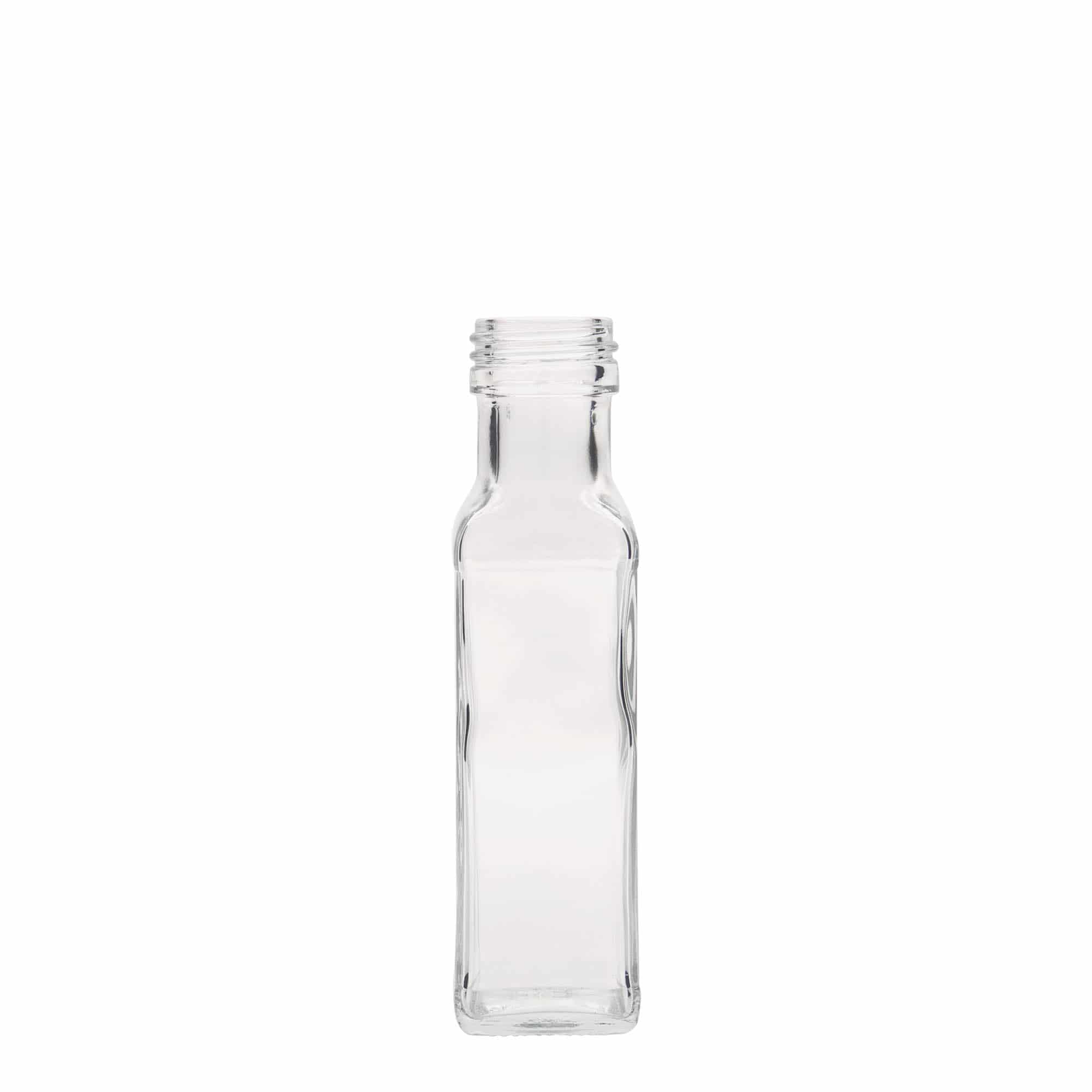 Γυάλινο μπουκάλι 'Marasca' 100 ml, τετράγωνο, στόμιο: PP 31,5