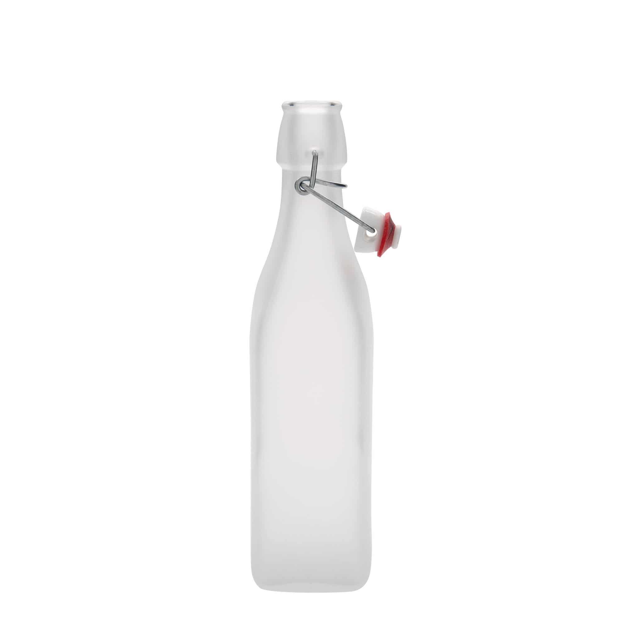 Γυάλινο μπουκάλι 'Swing' 500 ml, τετράγωνο, λευκό, στόμιο: μηχανικό πώμα