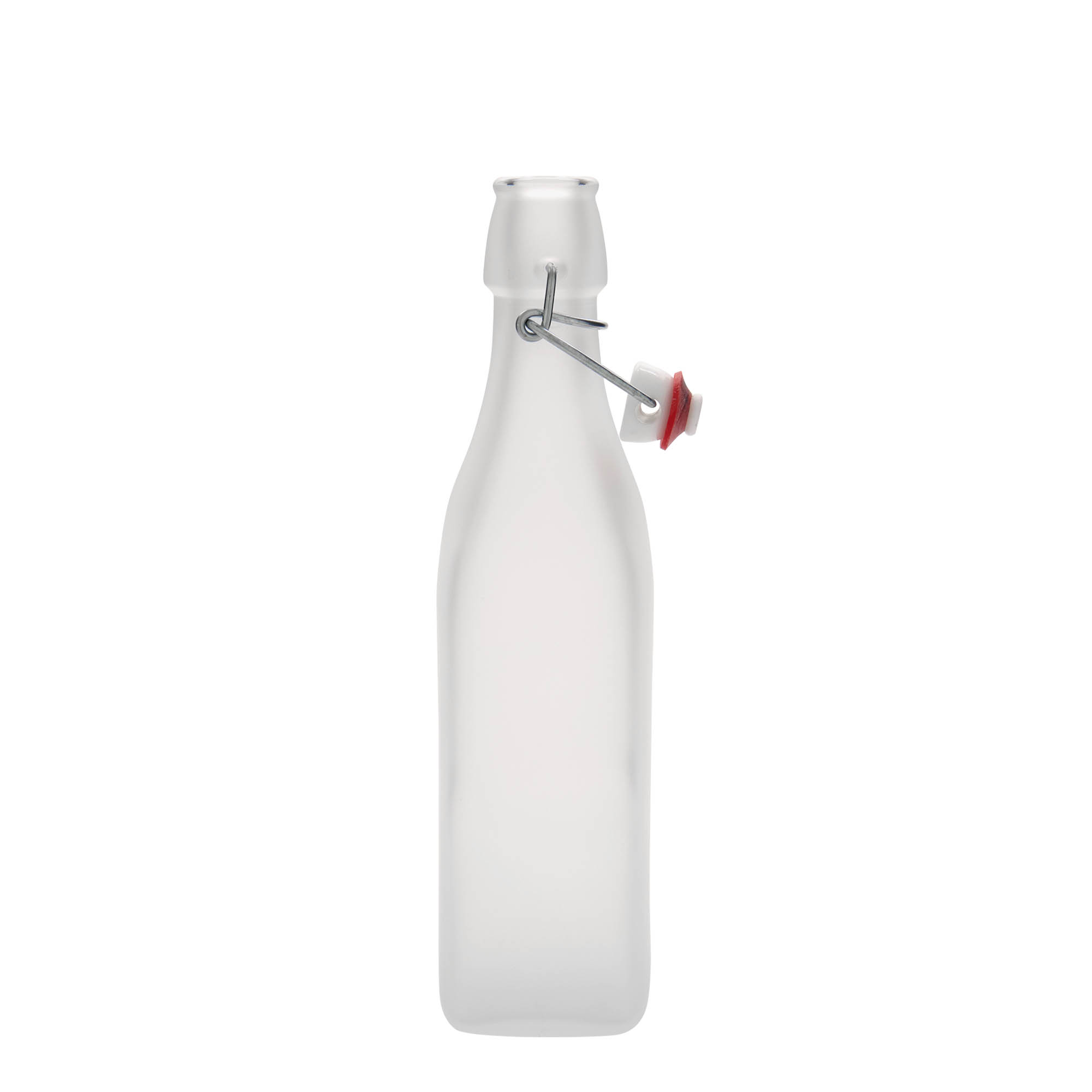 Γυάλινο μπουκάλι 'Swing' 500 ml, τετράγωνο, λευκό, στόμιο: μηχανικό πώμα