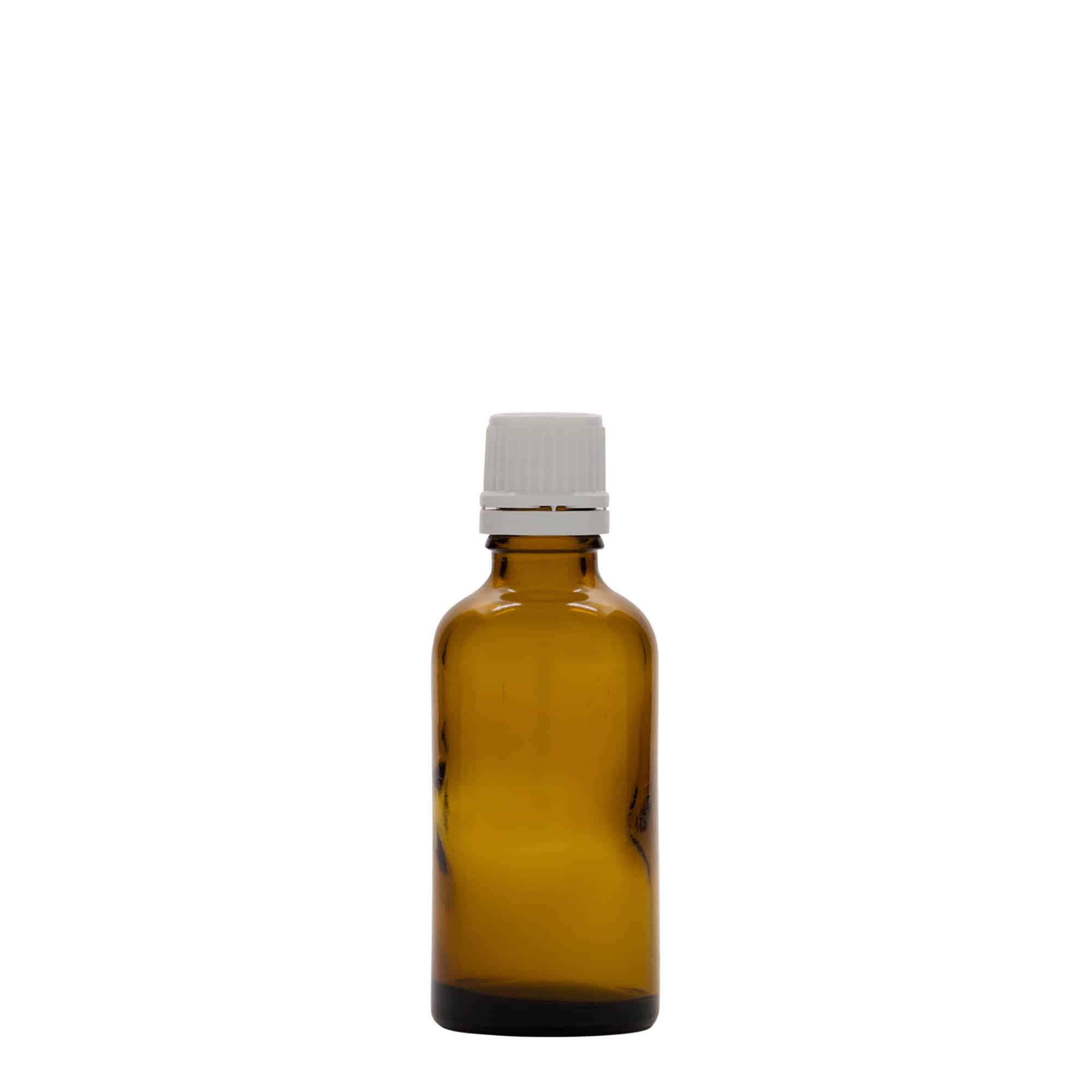50 ml φιαλίδιο φαρμάκου, γυαλί, καφέ, στόμιο: DIN 18
