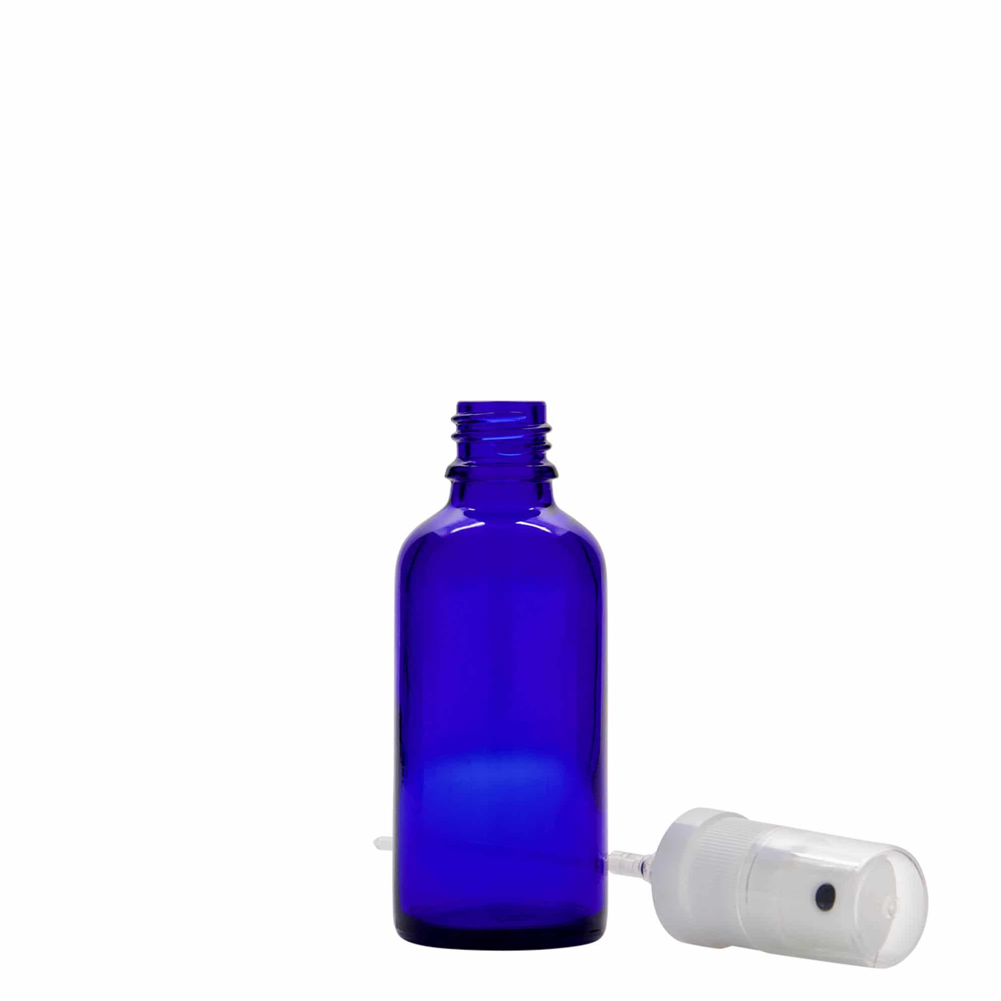 Μπουκάλι ψεκασμού φαρμάκου 50 ml, γυάλινο, μπλε ρουά, στόμιο: DIN 18