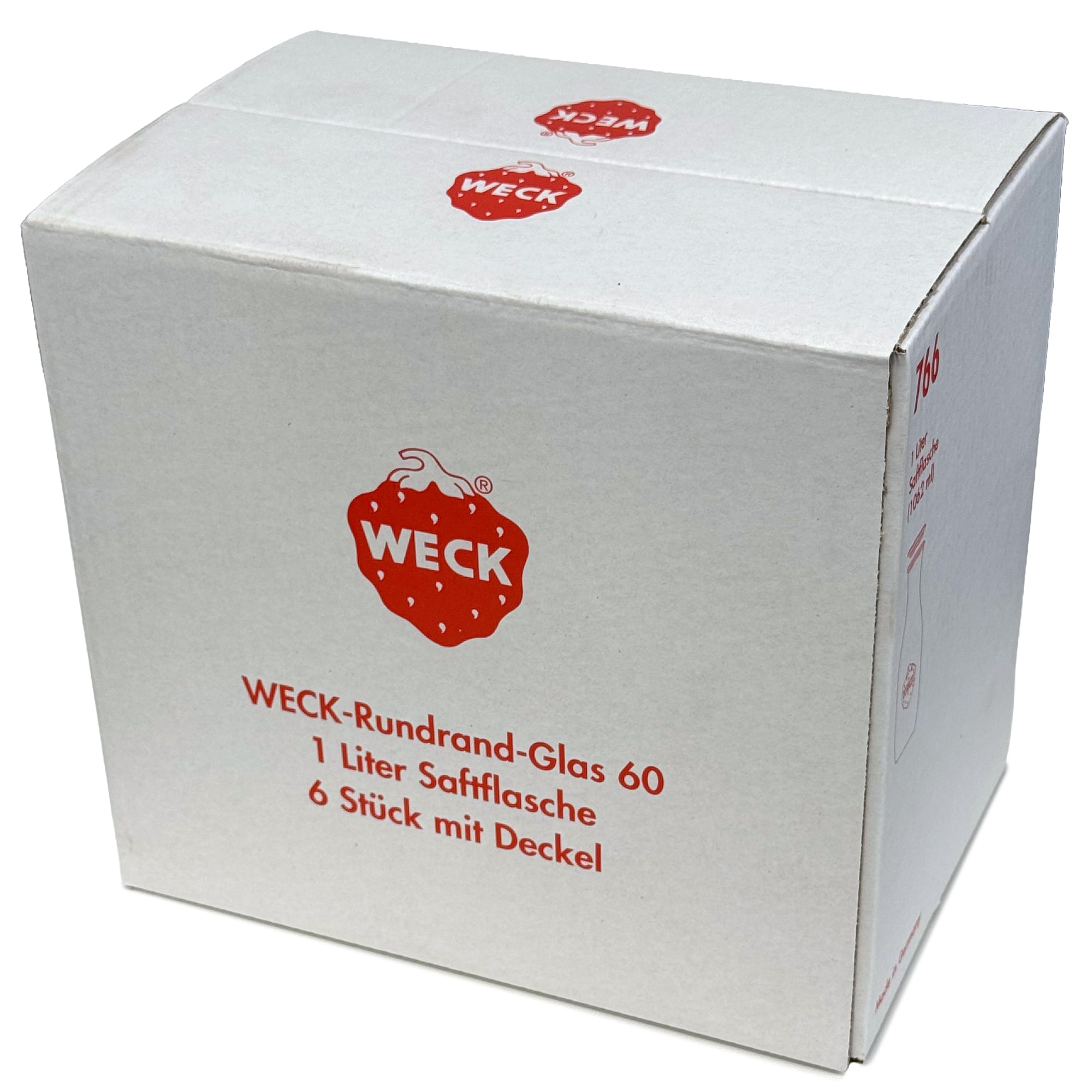6x Μπουκάλι για χυμό WECK 1000 ml με γυάλινο καπάκι RR 60