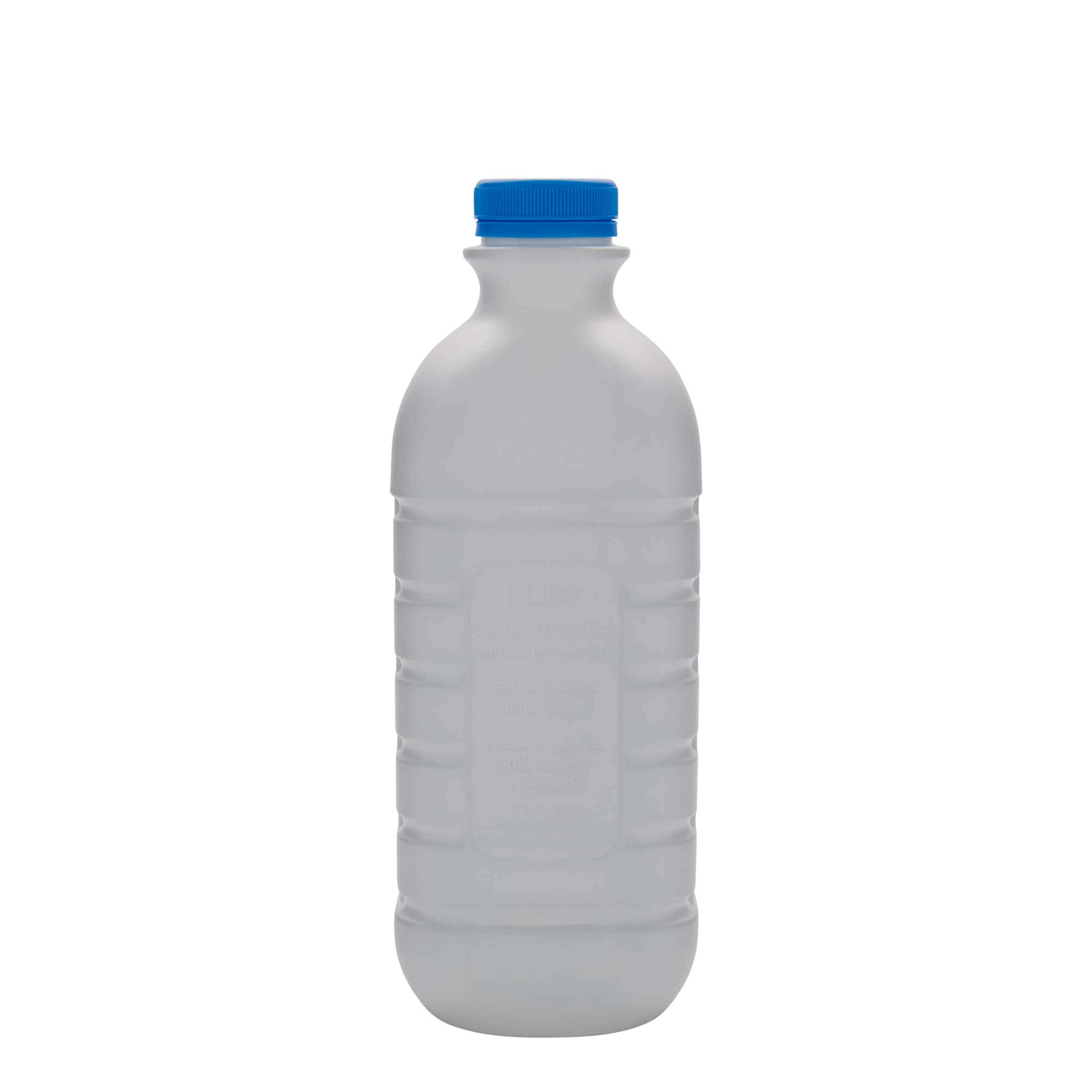 Μπουκάλι για γάλα 1.000 ml, ορθογώνιο, πλαστικό HDPE, λευκό, στόμιο: PEHD40