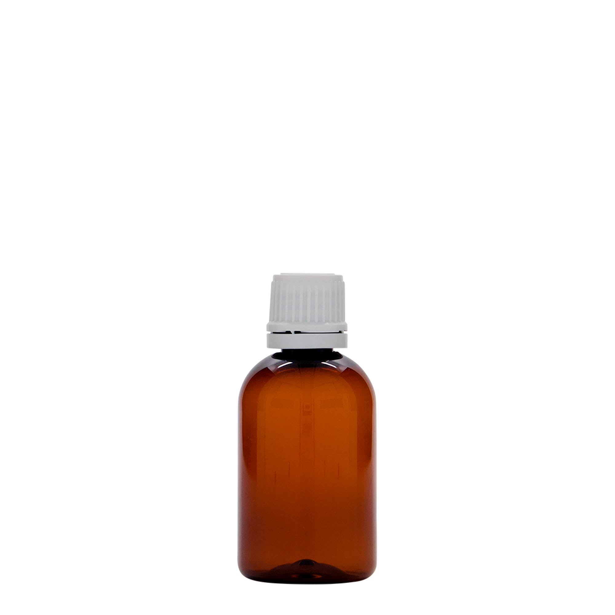 Μπουκάλι φαρμάκου PET 'Easy Living' 50 ml, καφέ, πλαστικό, στόμιο: DIN 18