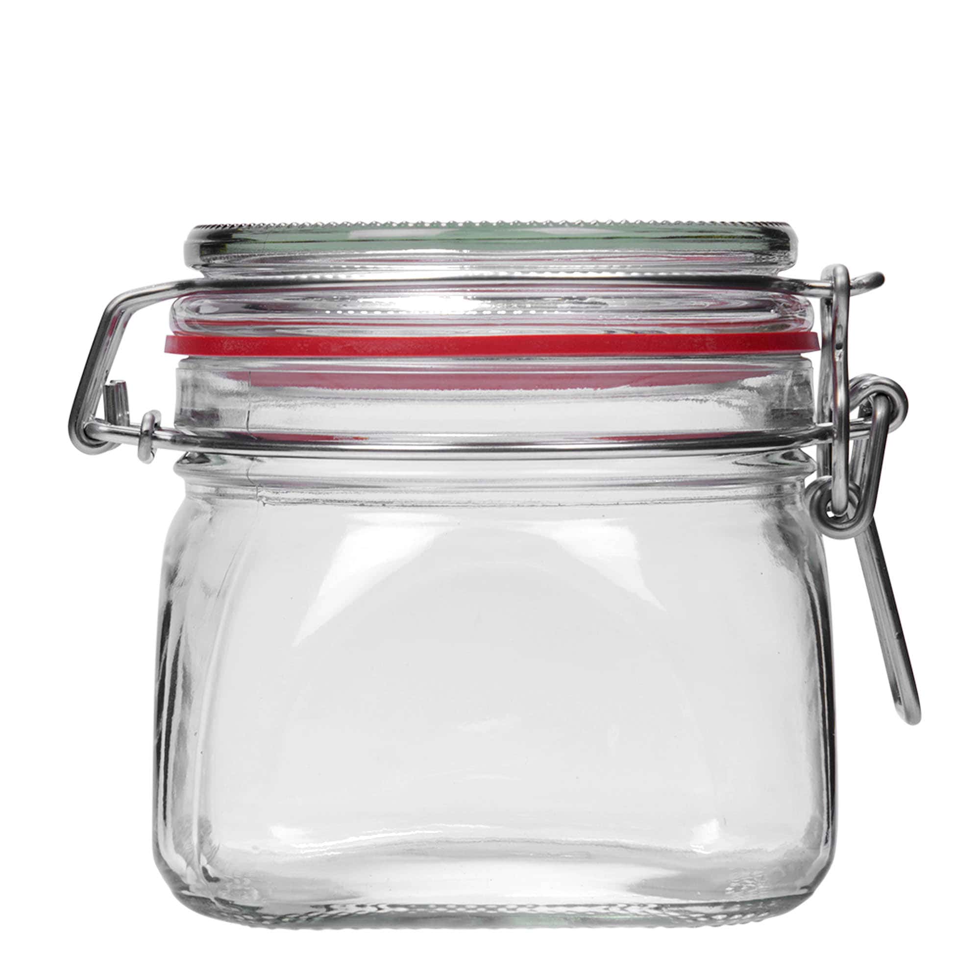 Βάζο με καπάκι με κλιπ 550 ml, τετράγωνο, στόμιο: καπάκι με κλιπ Βάζο με καπάκι με κλιπ 550 ml, τετράγωνο, στόμιο: καπάκι με κλιπ