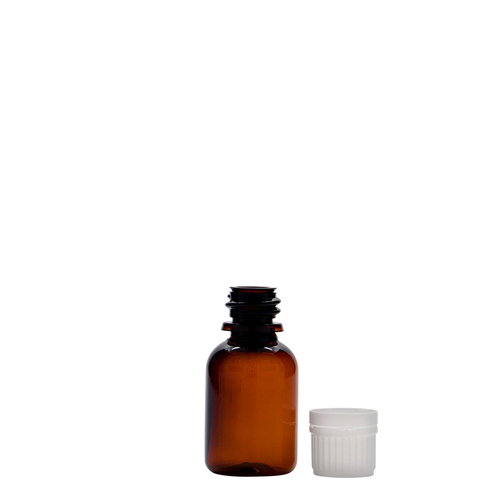 Μπουκάλι φαρμάκου PET 'Easy Living' 20 ml, καφέ, πλαστικό, στόμιο: DIN 18