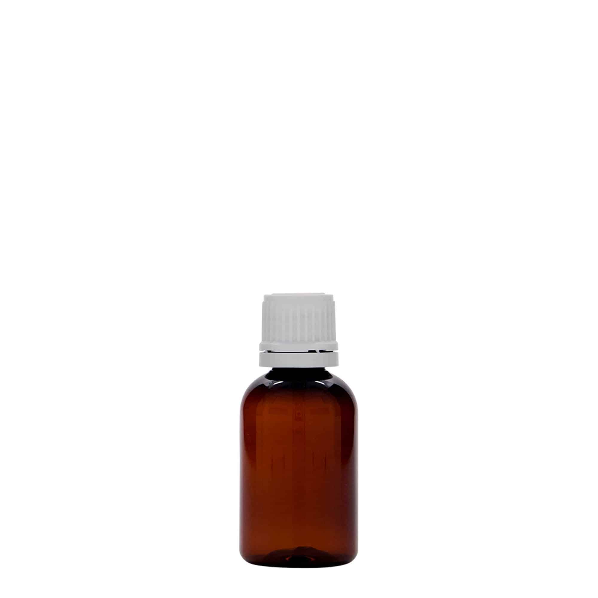 Μπουκάλι φαρμάκου PET 'Easy Living' 30 ml, καφέ, πλαστικό, στόμιο: DIN 18