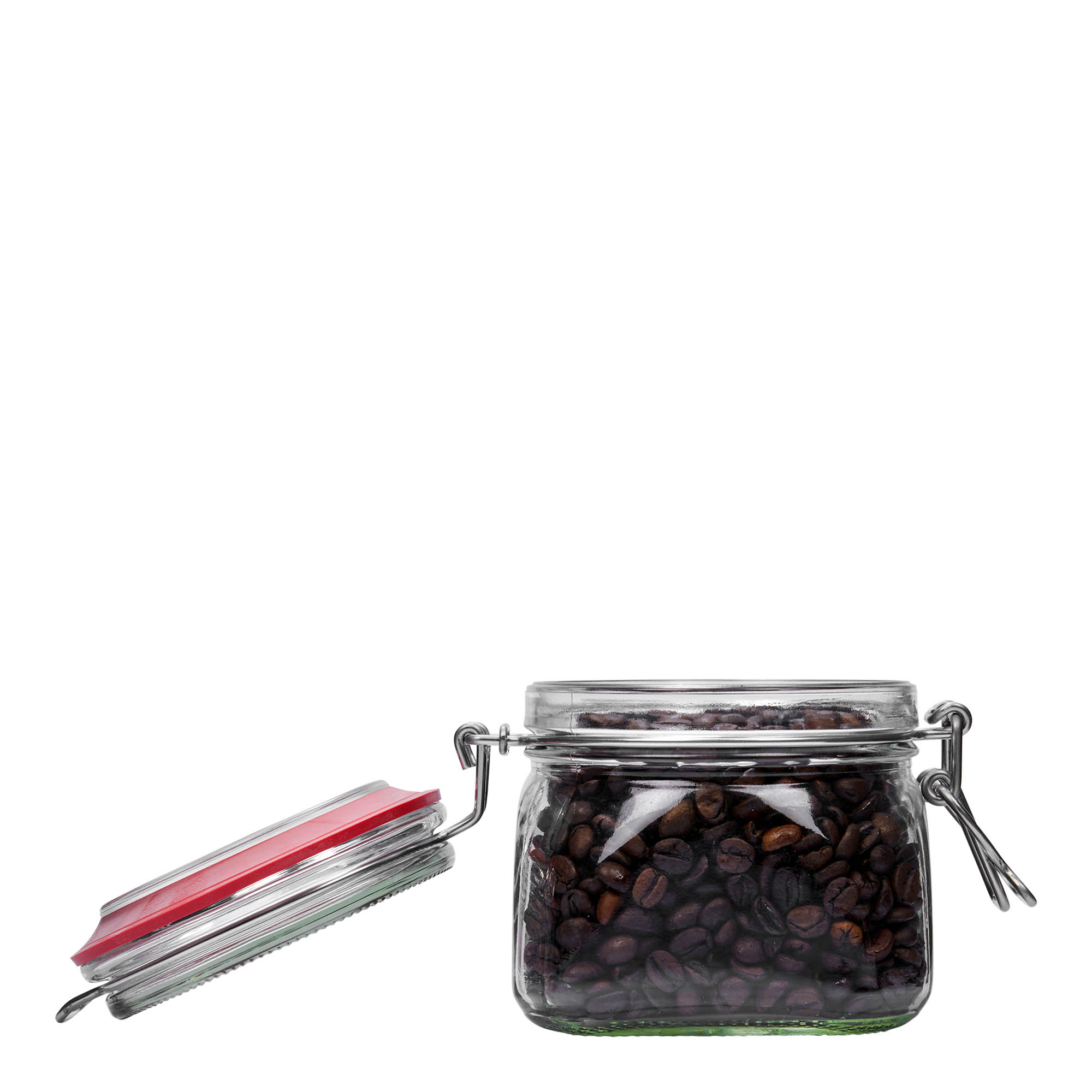 Βάζο με καπάκι με κλιπ 550 ml, τετράγωνο, στόμιο: καπάκι με κλιπ