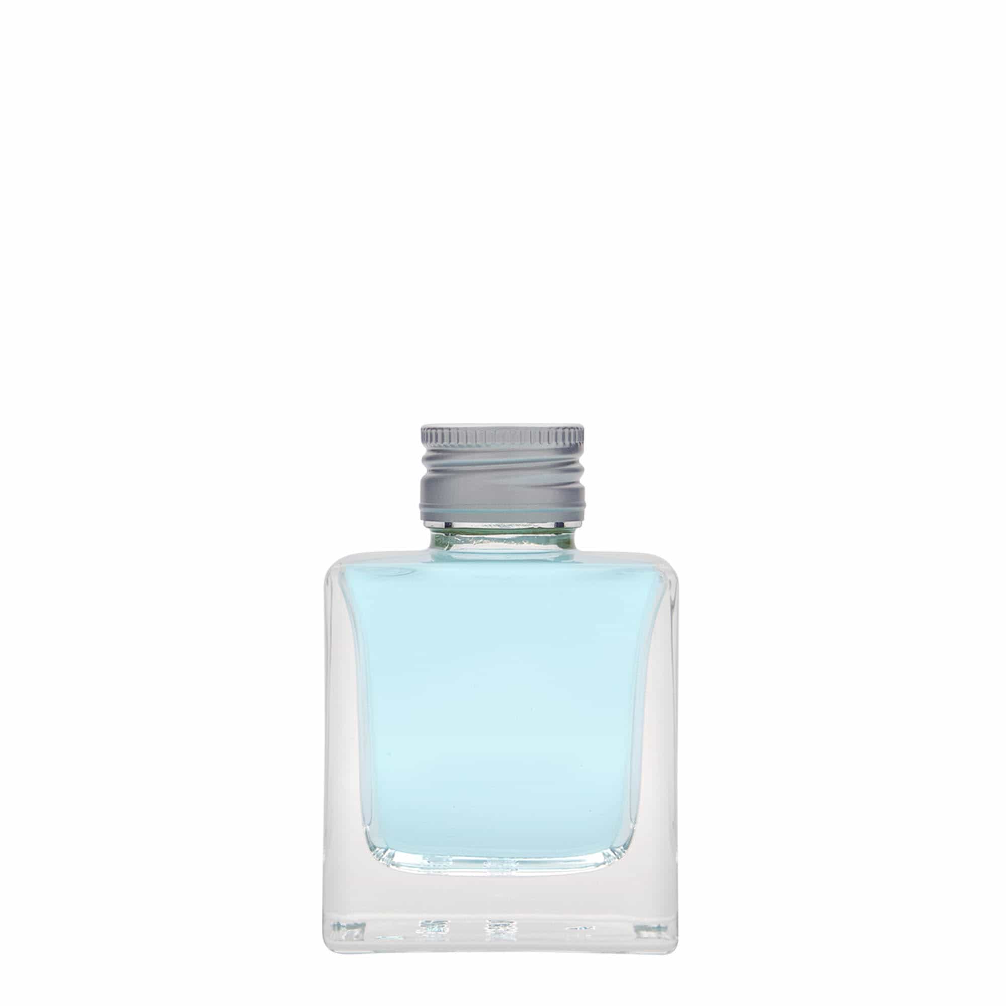 Γυάλινο μπουκάλι 'Cube' 100 ml, τετράγωνο, στόμιο: PP 28