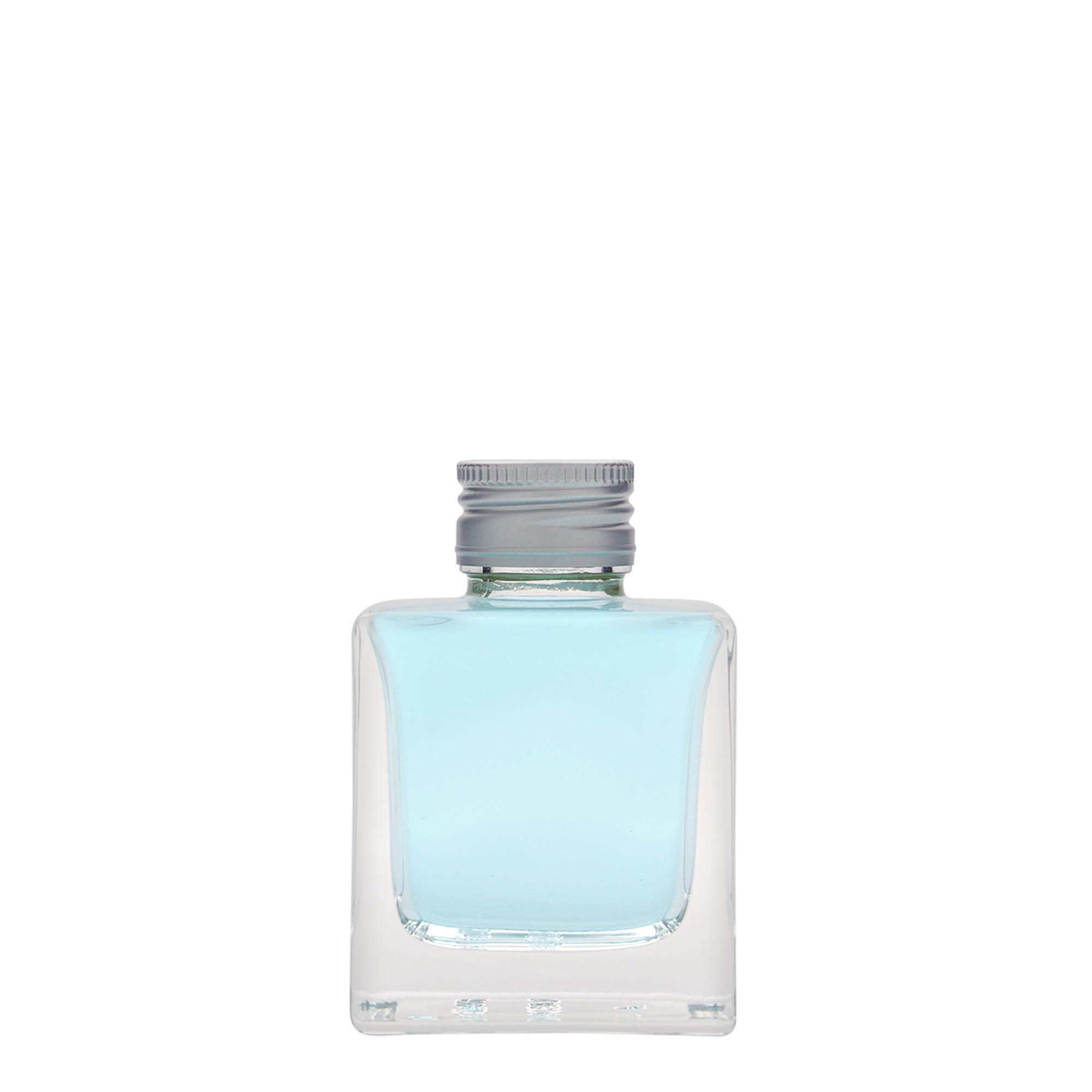 Γυάλινο μπουκάλι 'Cube' 100 ml, τετράγωνο, στόμιο: PP 28