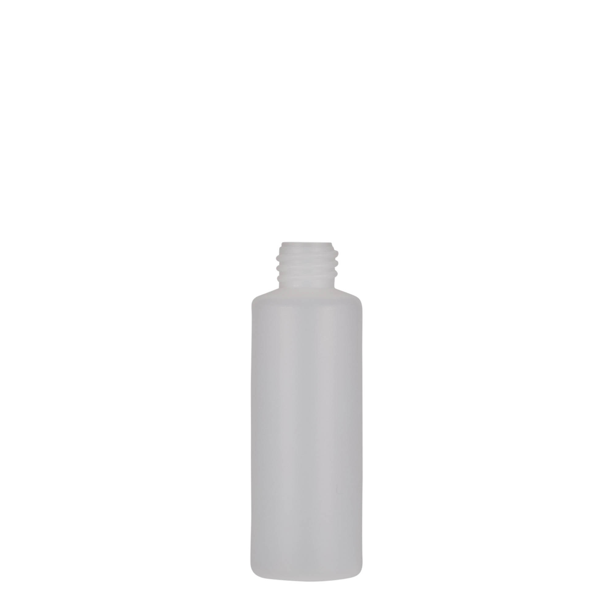 50 ml στρογγυλό μπουκάλι, πλαστικό PE, φυσικό, στόμιο: βιδωτό καπάκι