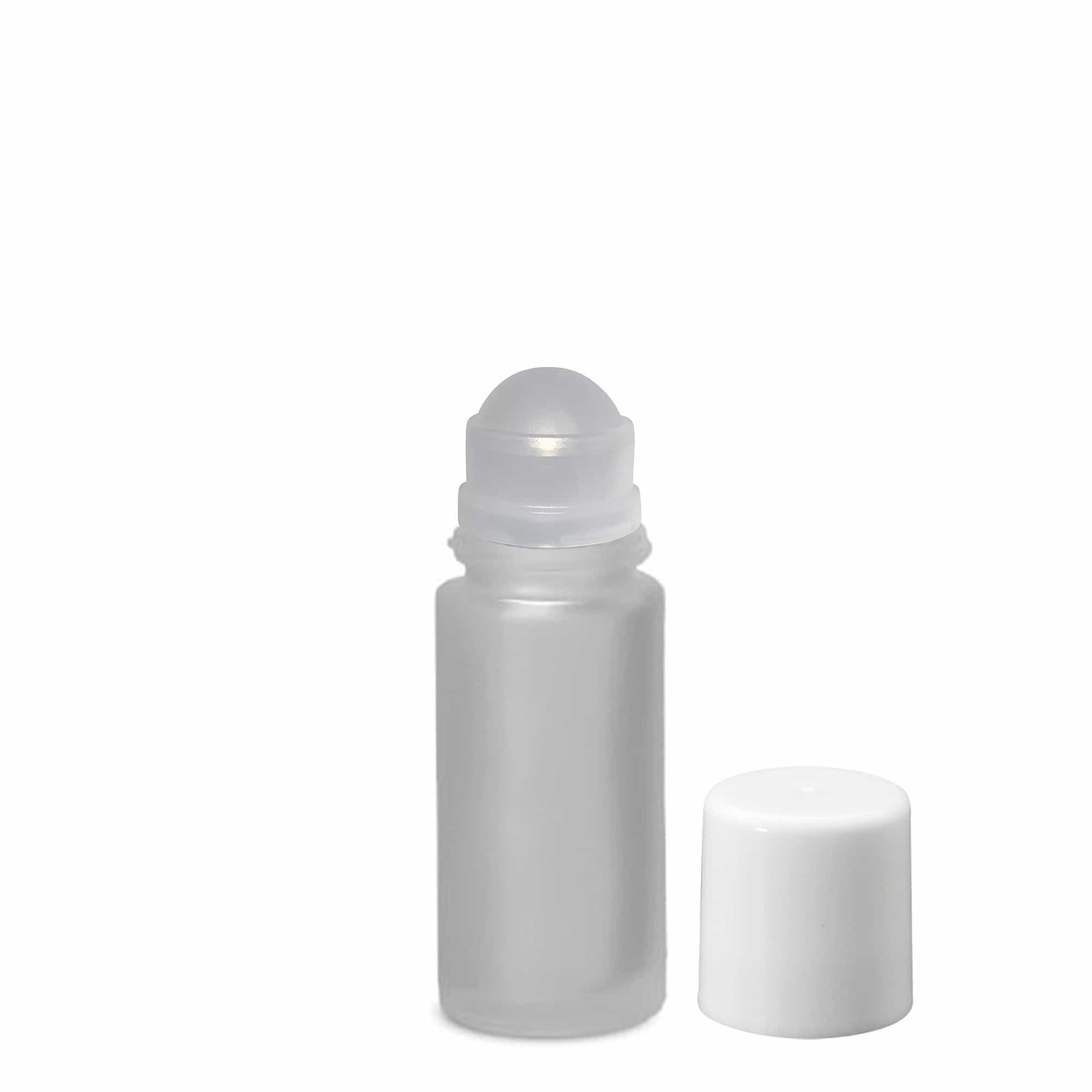 50 ml Roll-On-Flasche, Glas, geeist, Mündung: Schraubverschluss