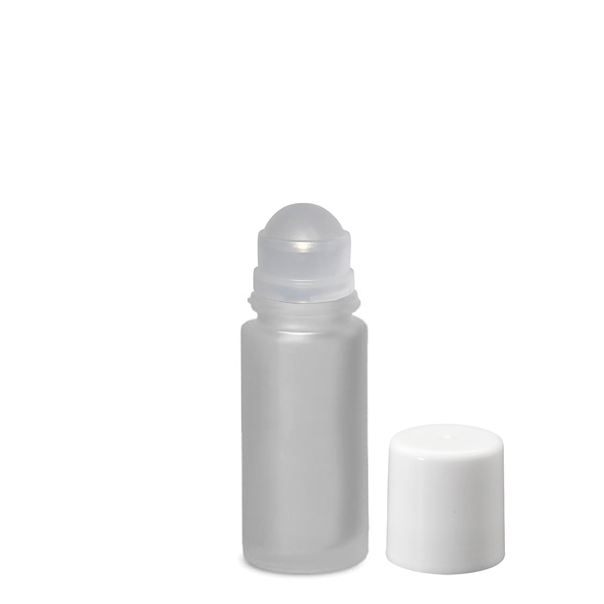 50 ml Roll-On-Flasche, Glas, geeist, Mündung: Schraubverschluss