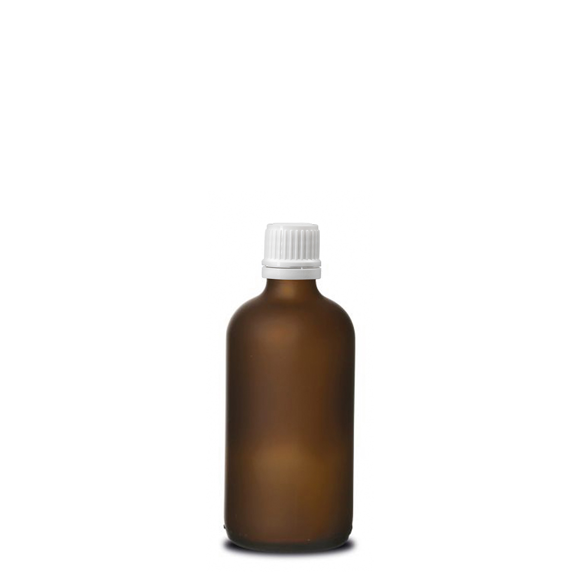100 ml Medizinflasche, Glas, braun gefrostet, Mündung: DIN 18