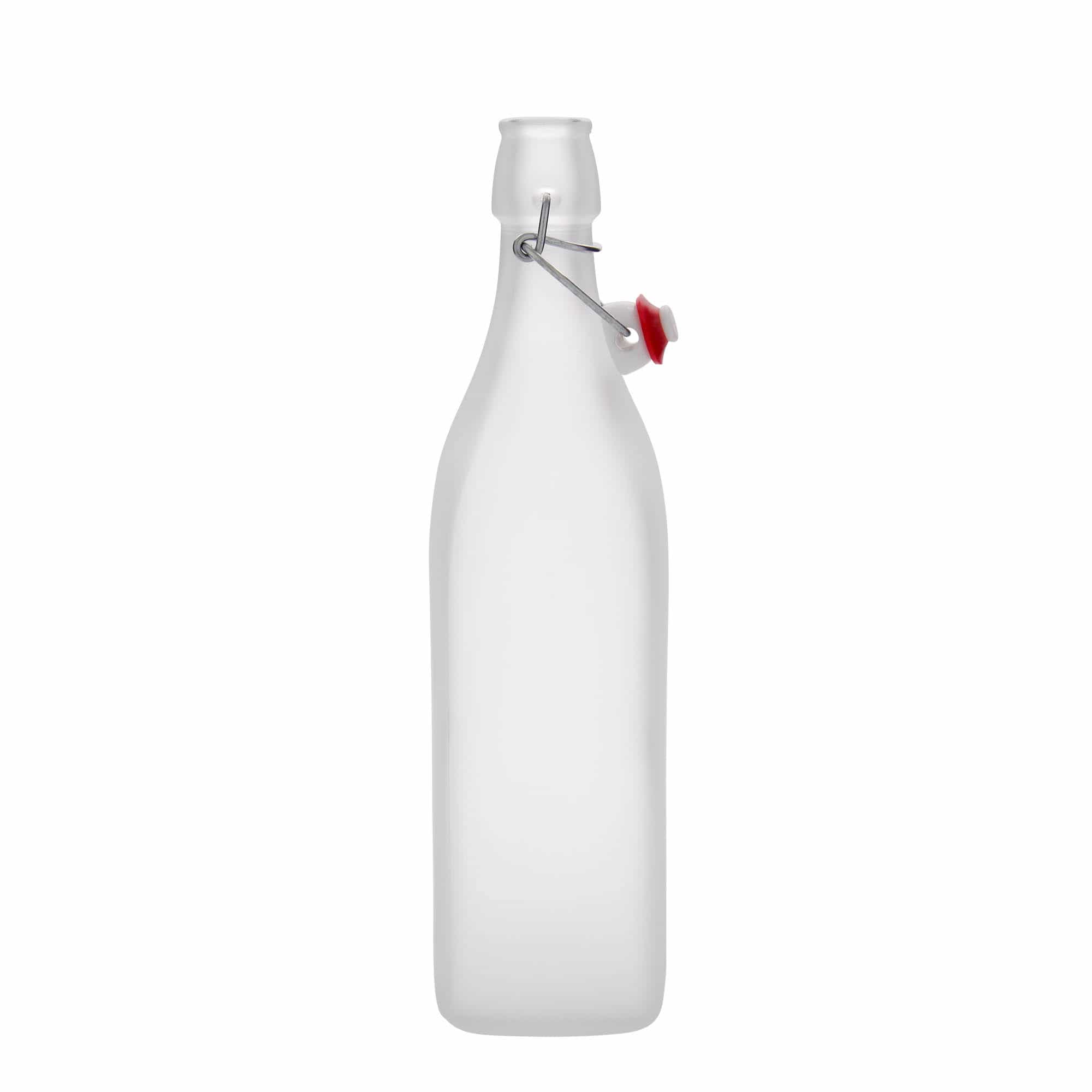 Γυάλινο μπουκάλι 'Swing' 1.000 ml, τετράγωνο, λευκό, στόμιο: μηχανικό πώμα