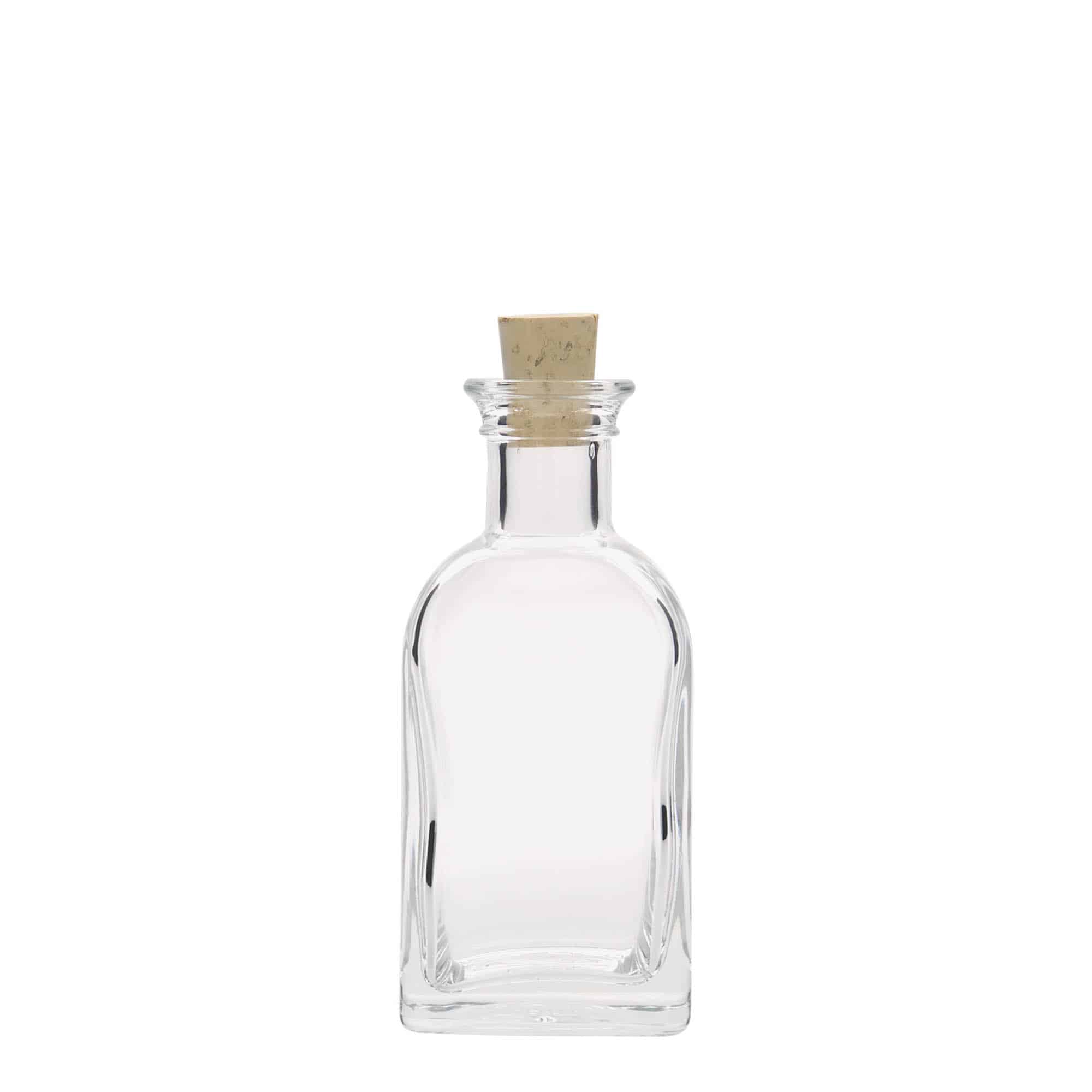 Γυάλινο μπουκάλι φαρμακείου 'Carré' 100 ml, τετράγωνο, στόμιο: φελλός