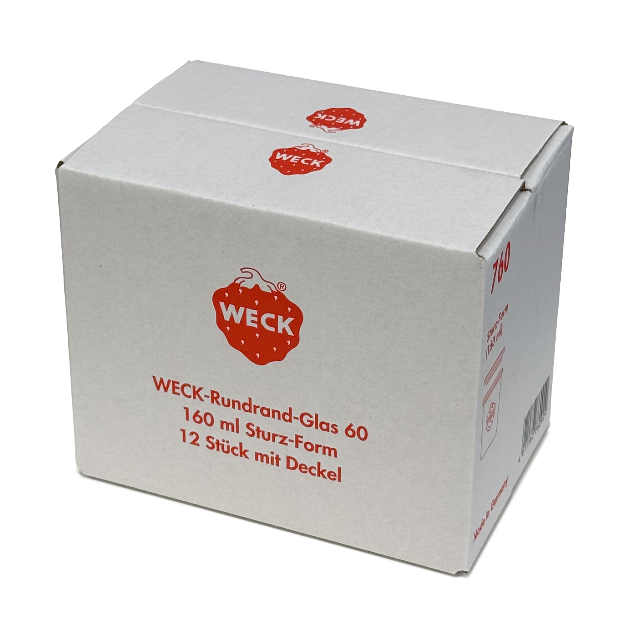 12x Κυλινδρικό βάζο WECK 160 ml με γυάλινο καπάκι RR 60