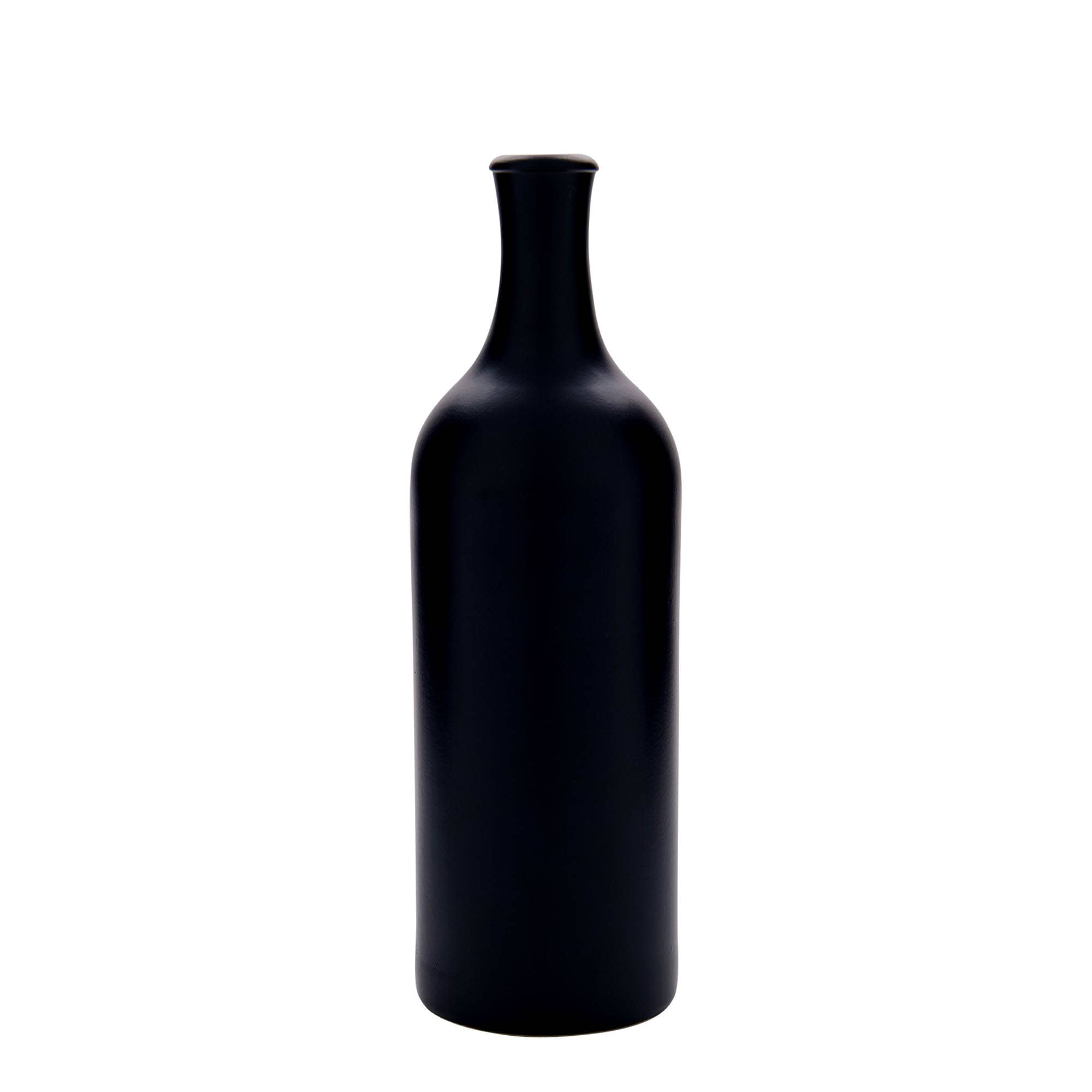 750 ml βάζο με μακρύ λαιμό, από πέτρινο σκεύος, μαύρο, στόμιο: φελλός