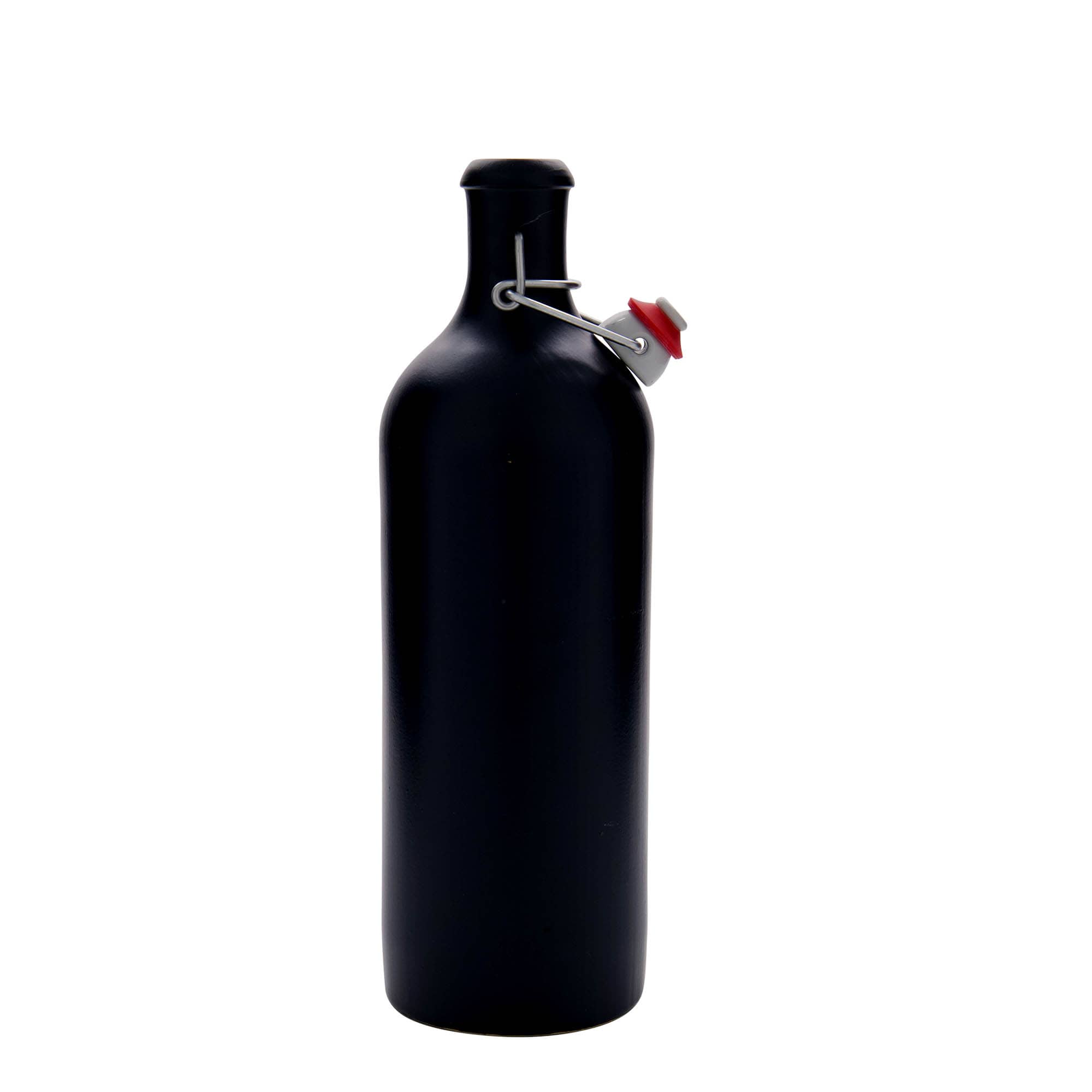Κεραμικό μπουκάλι 750 ml, κεραμικό, μαύρο, στόμιο: μηχανικό πώμα