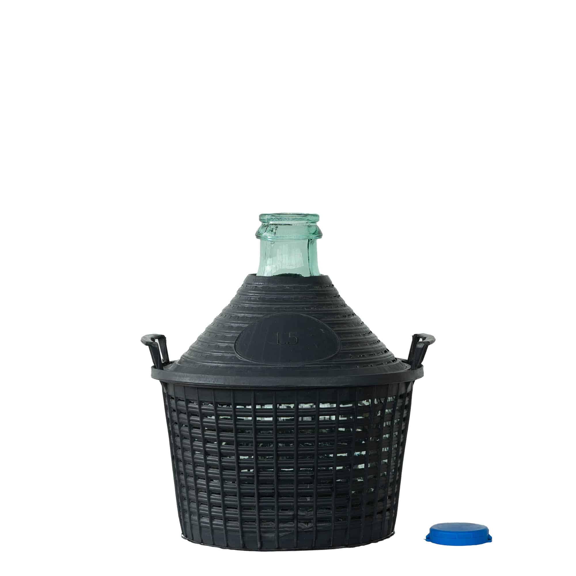 Νταμιτζάνα 5 l με στενό λαιμό, γυάλινη, στόμιο: χωνευτό πώμα