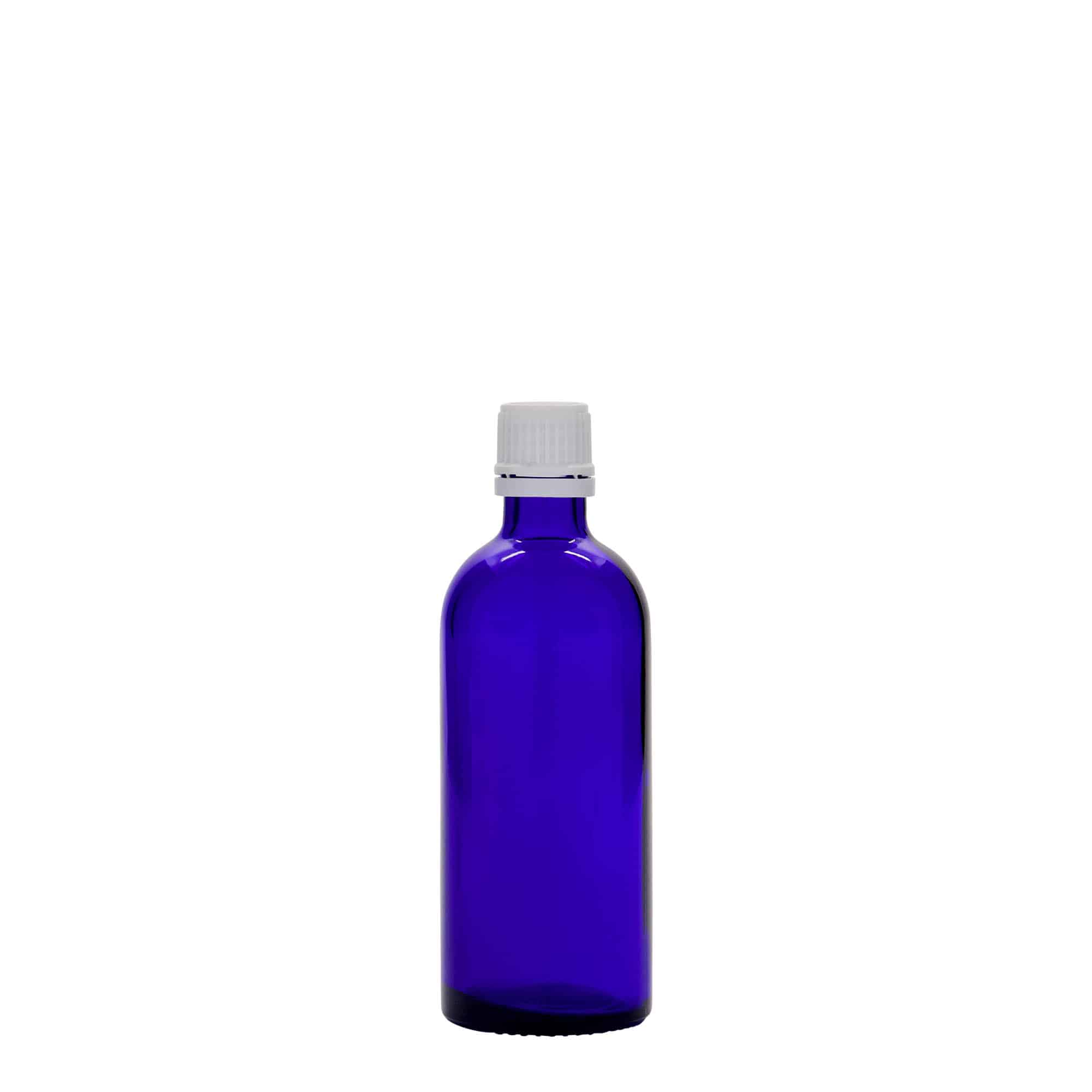 Μπουκάλι φαρμάκου 100 ml, γυάλινο, μπλε ρουά, στόμιο: DIN 18