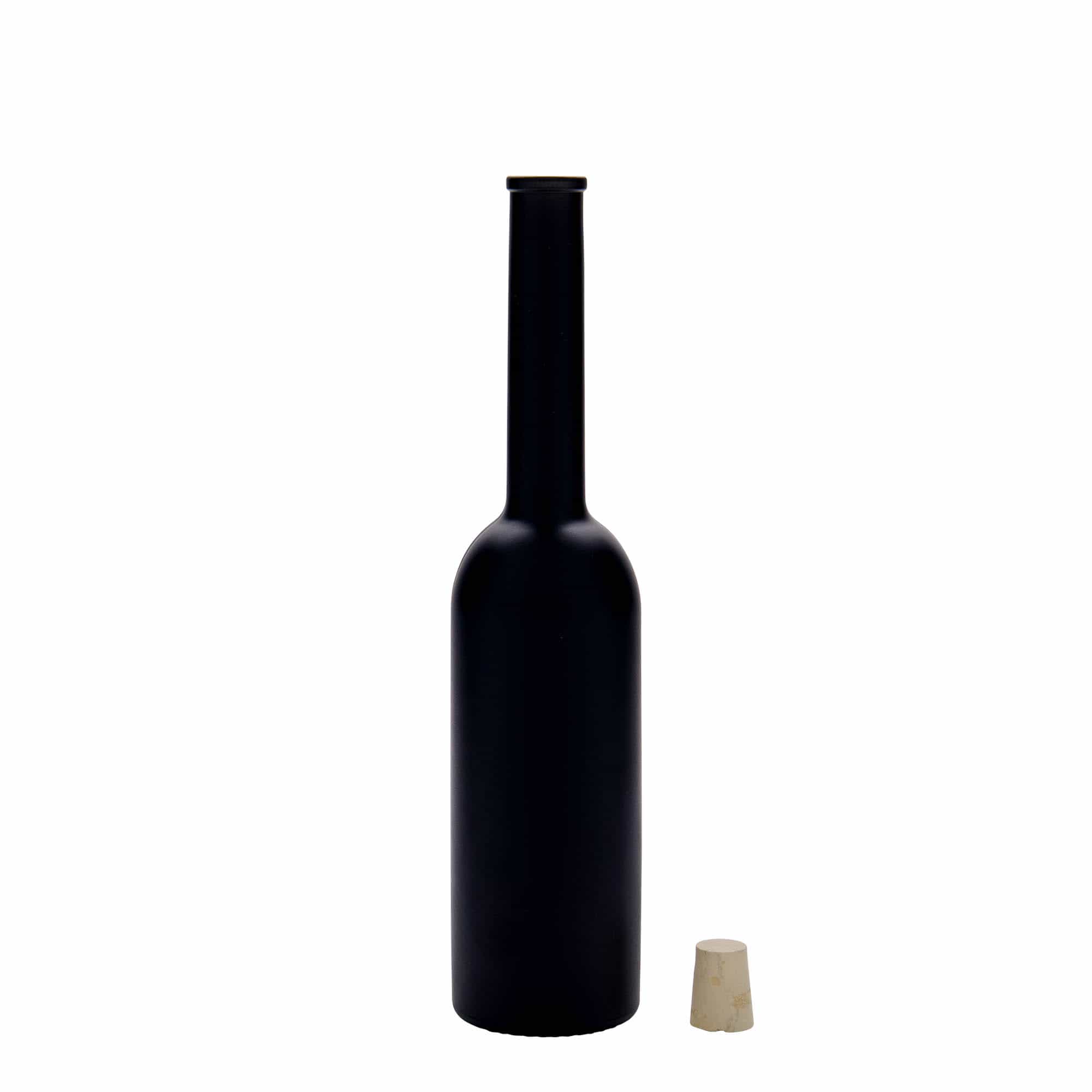 Γυάλινο μπουκάλι 'Opera' 200 ml, μαύρο, στόμιο: φελλός