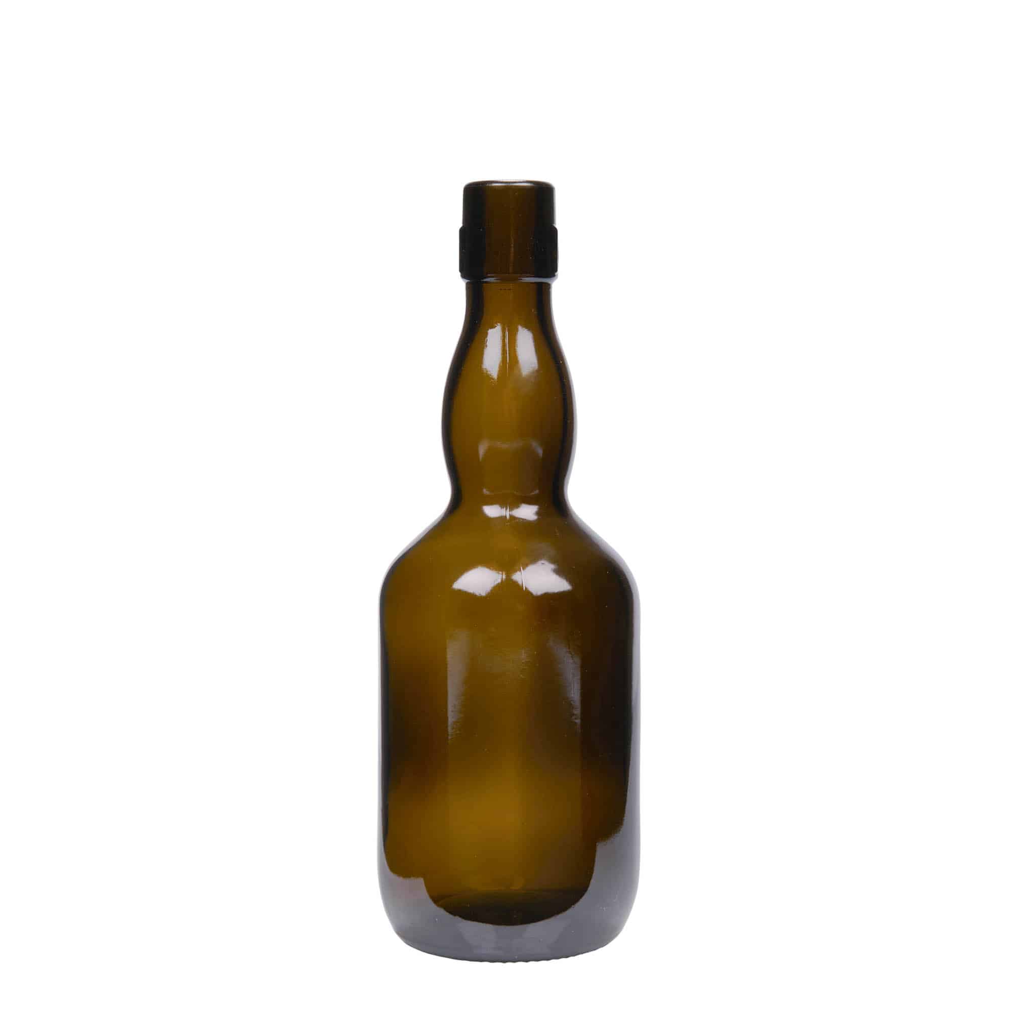 Μπουκάλι μπύρας με φαρδύ λαιμό 500 ml, γυάλινο, πράσινο αντικέ, στόμιο: μηχανικό πώμα