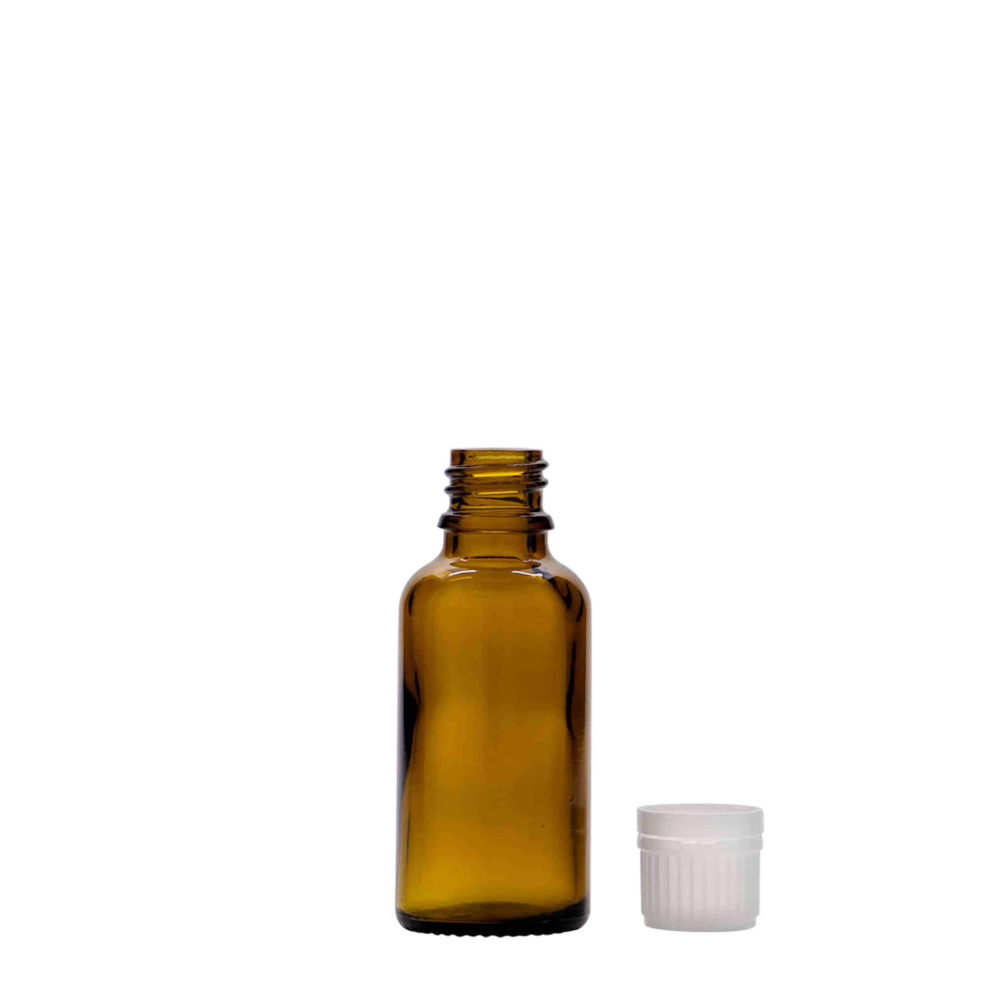 Μπουκάλι φαρμάκου 30 ml, γυάλινο, καφέ, στόμιο: DIN 18