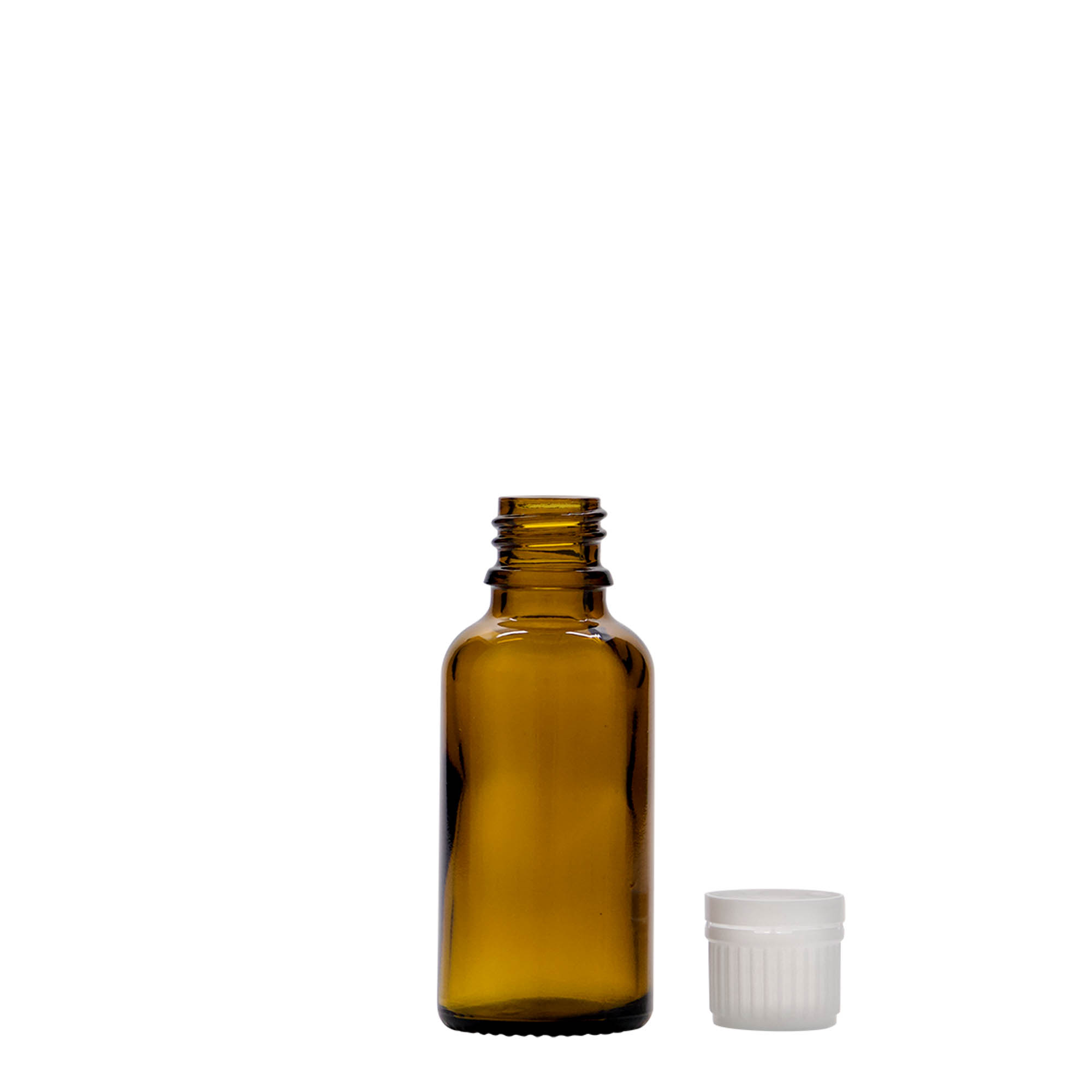 Μπουκάλι φαρμάκου 30 ml, γυάλινο, καφέ, στόμιο: DIN 18