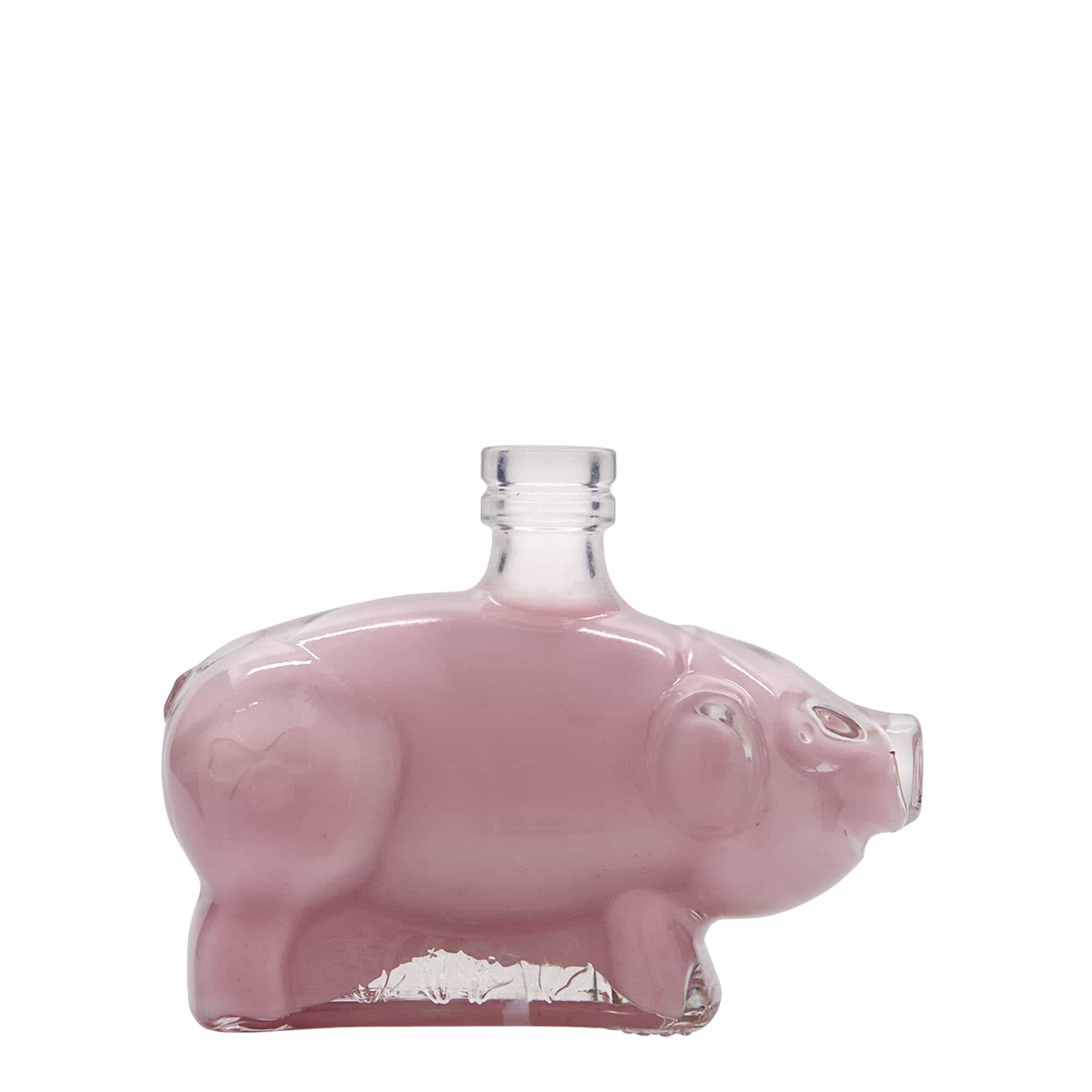 Γυάλινο μπουκάλι 'Τυχερό γουρουνάκι' 200 ml, στόμιο: φελλός
