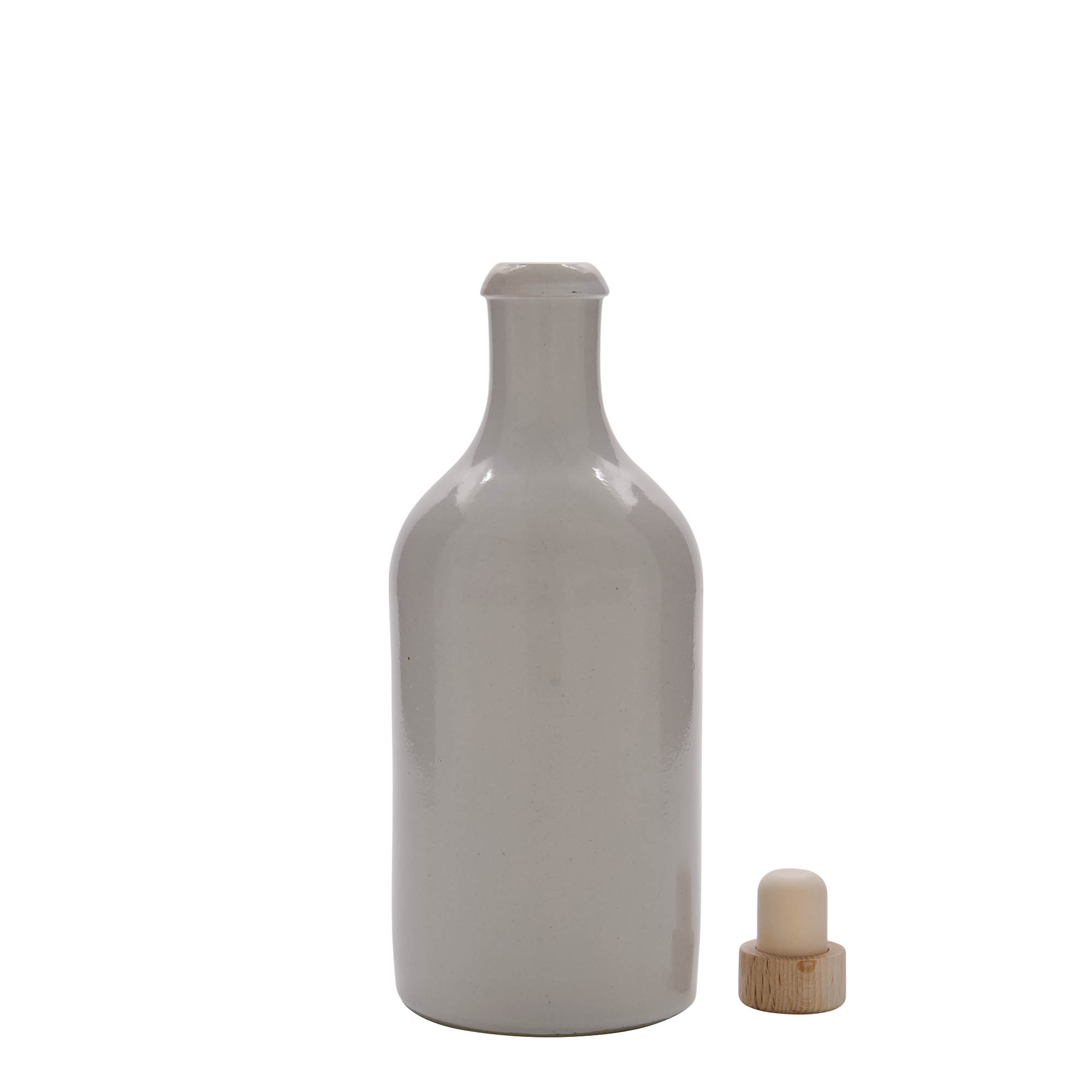 Κεραμικό μπουκάλι 500 ml, κεραμικό, λευκό, στόμιο: φελλός Κεραμικό μπουκάλι 500 ml, κεραμικό, λευκό, στόμιο: φελλός
