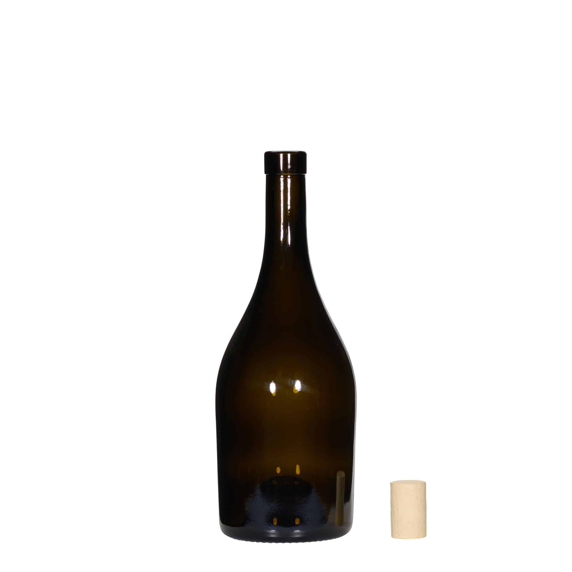 Μπουκάλι κρασιού 'Exclusive' 750 ml, πράσινο αντικέ, στόμιο: φελλός