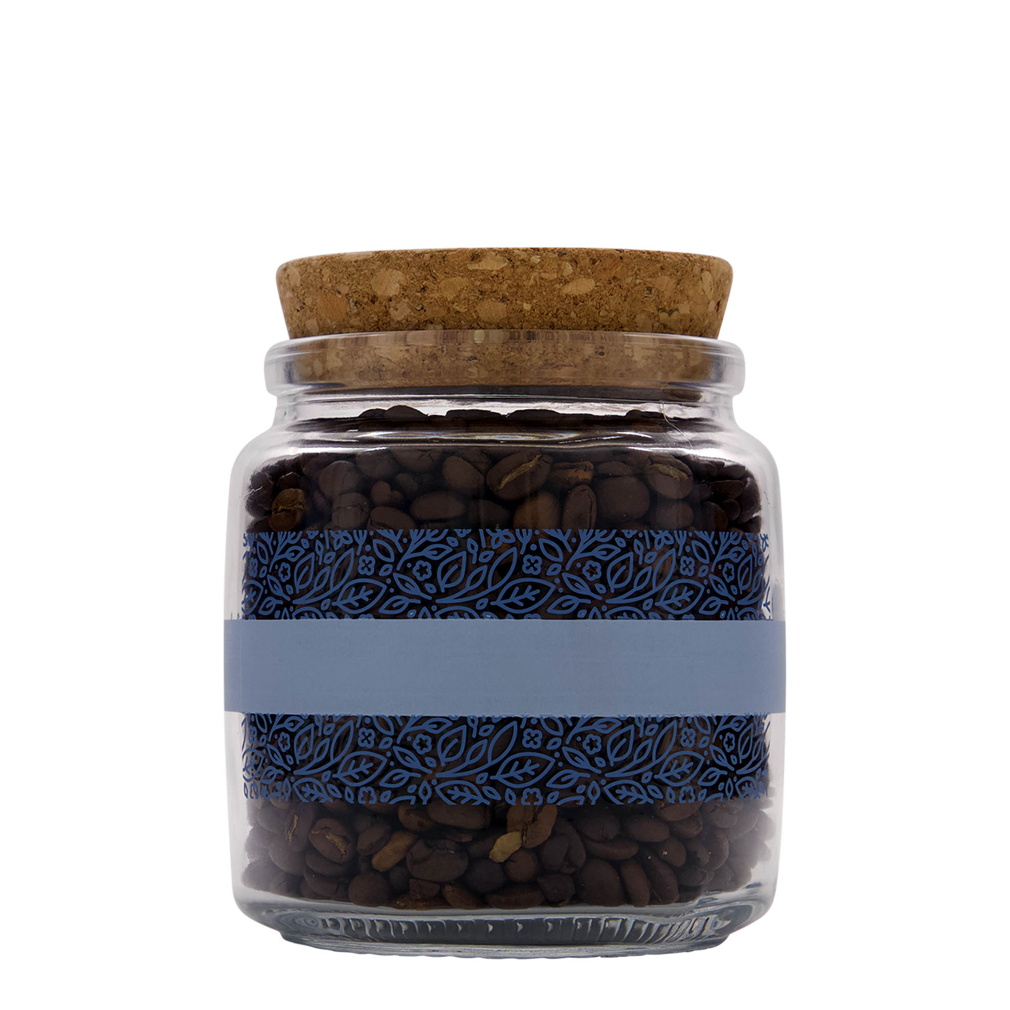 Βάζο με πώμα από φελλό 'Giara' 750 ml, σχέδιο: Naturalmente blu, στόμιο: φελλός