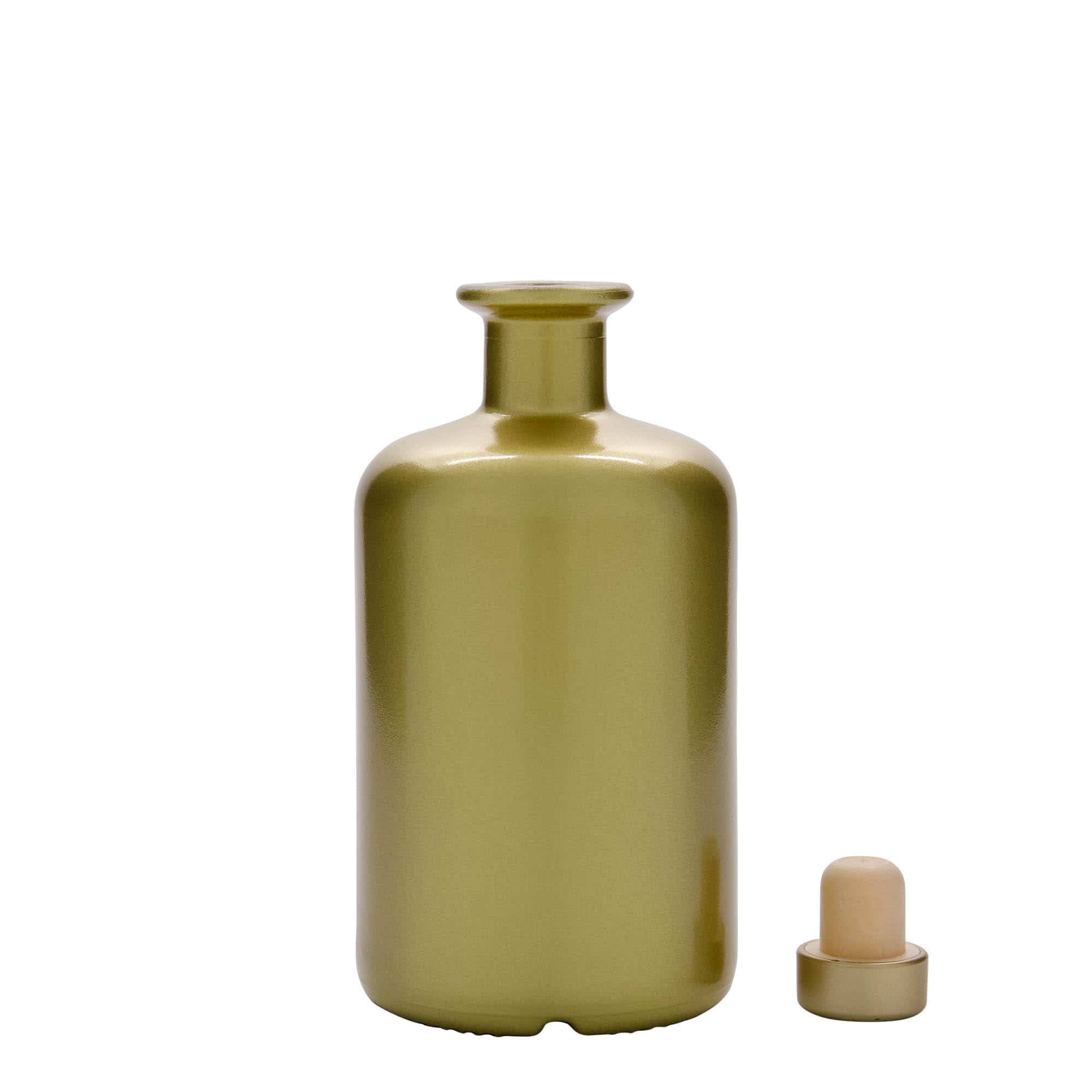 Γυάλινο μπουκάλι φαρμακείου 500 ml, χρυσό, στόμιο: φελλός