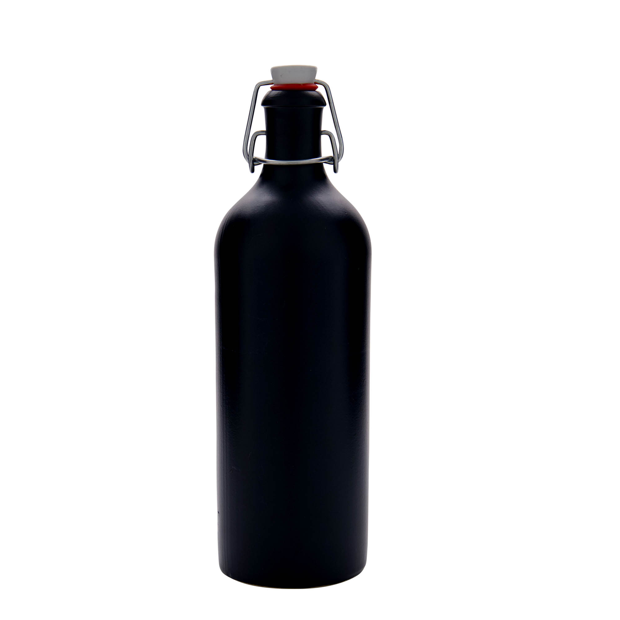 Κεραμικό μπουκάλι 750 ml, κεραμικό, μαύρο, στόμιο: μηχανικό πώμα