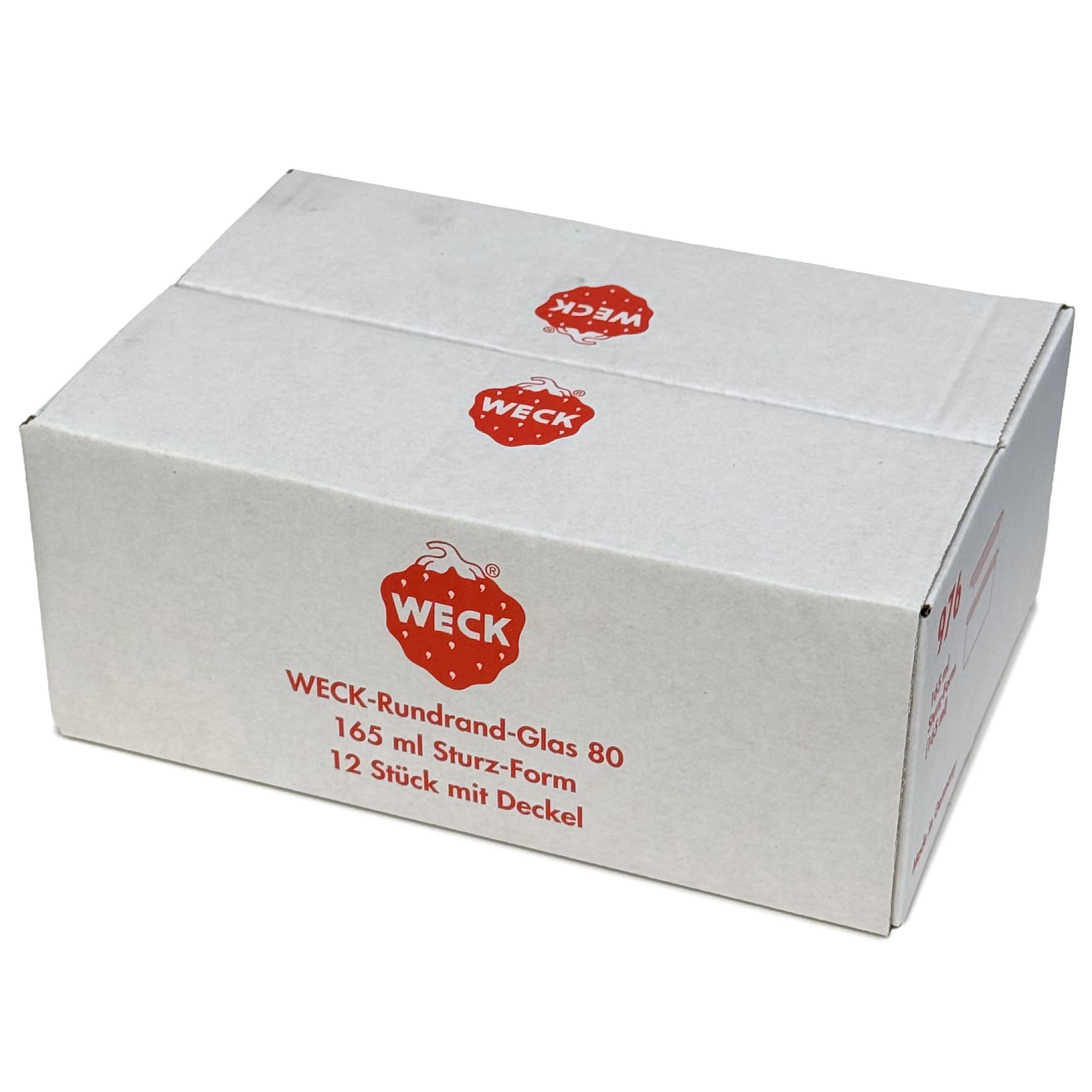 12x Κυλινδρικό βάζο WECK 165 ml με γυάλινο καπάκι RR 80