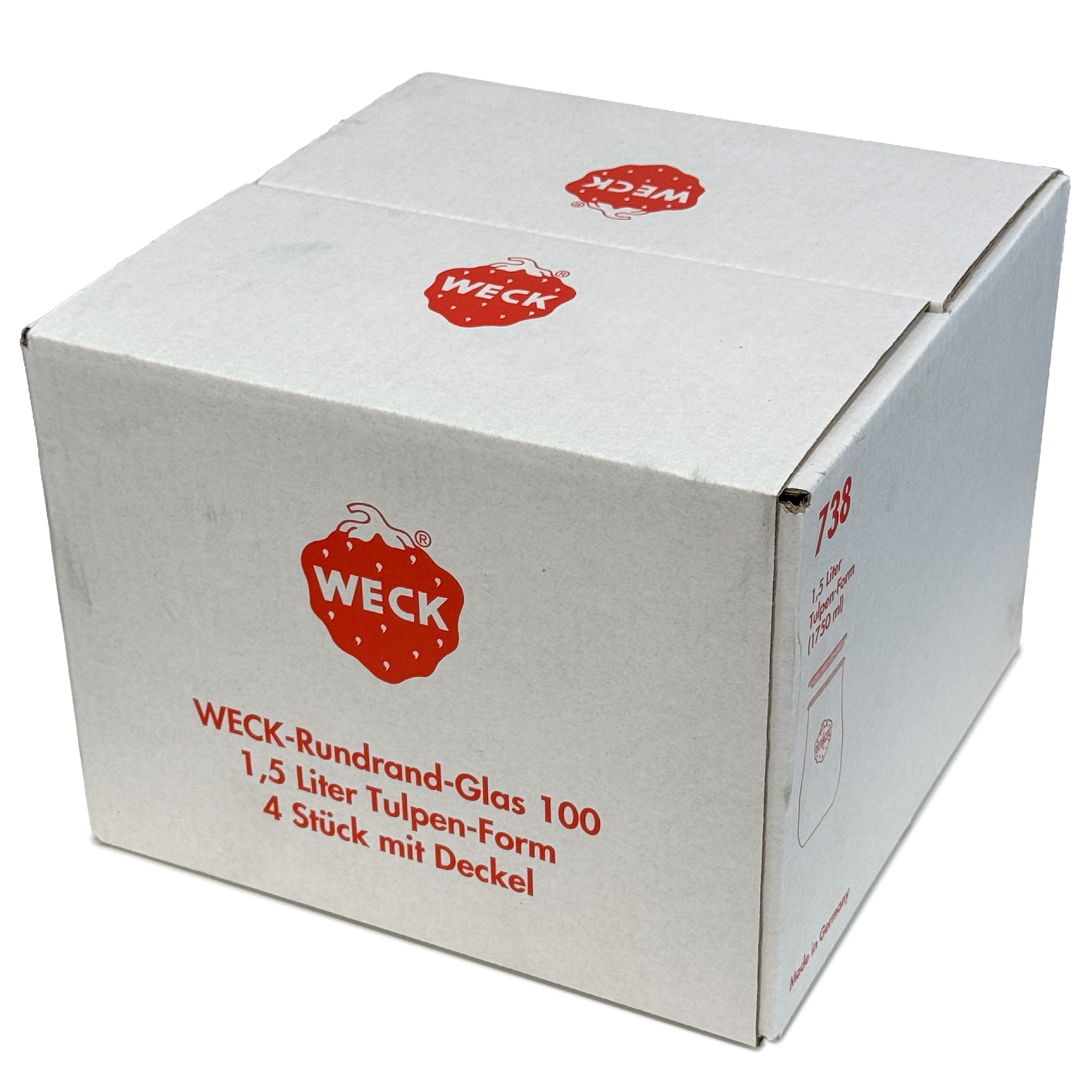 4x Βάζο-τουλίπα WECK 1750 ml με γυάλινο καπάκι RR 100