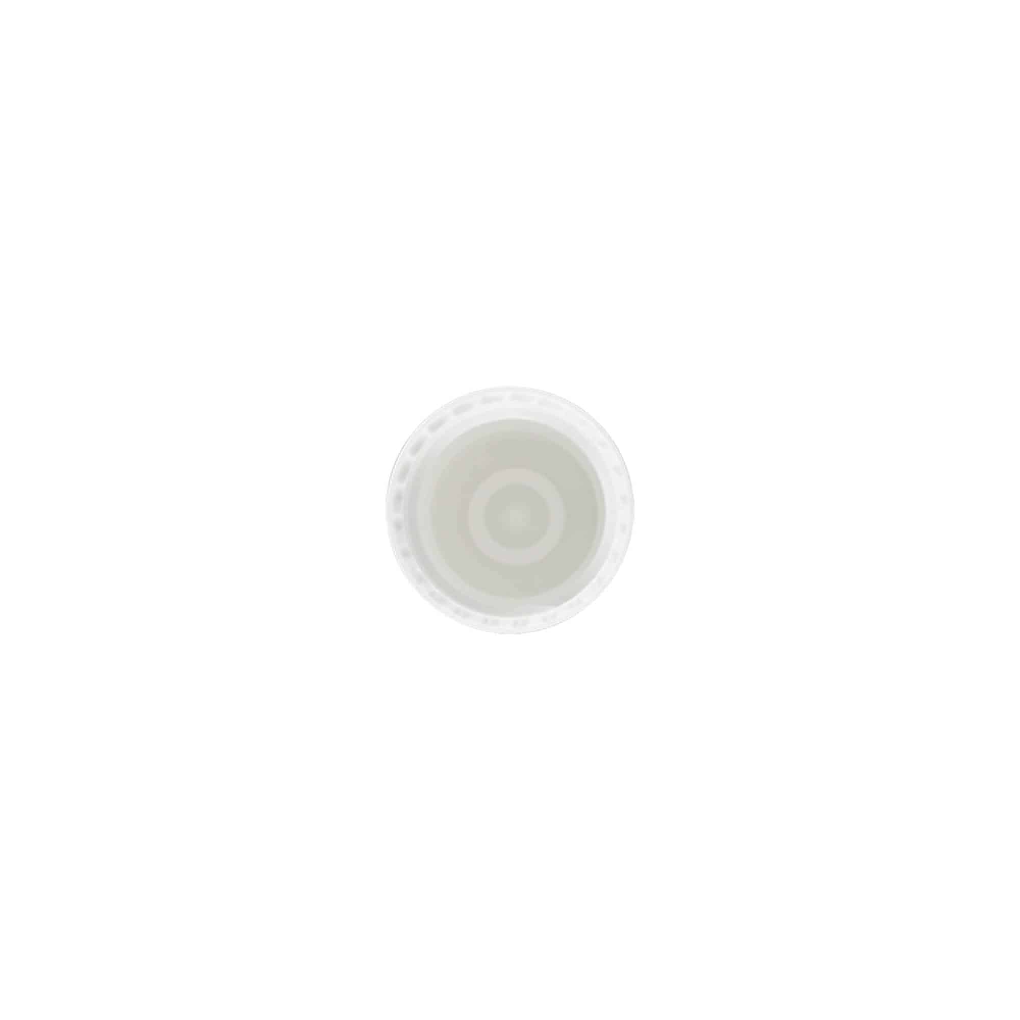 Καπάκι για μπουκάλι roll-on 10 ml, πλαστικό PP, λευκό, για στόμιο: βιδωτό πώμα