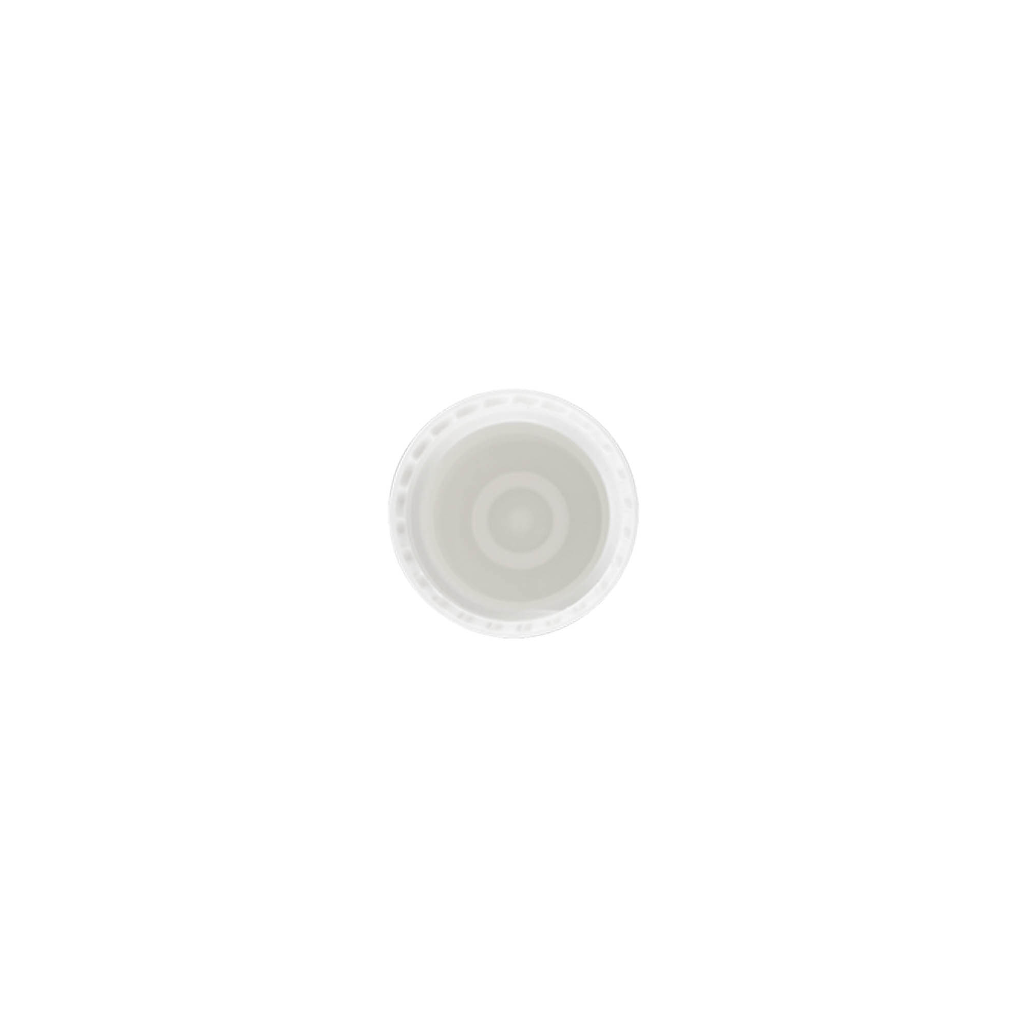 Καπάκι για μπουκάλι roll-on 10 ml, πλαστικό PP, λευκό, για στόμιο: βιδωτό πώμα