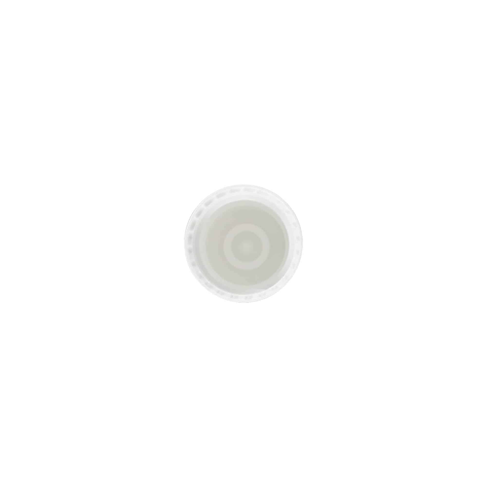 Καπάκι για μπουκάλι roll-on 10 ml, πλαστικό PP, λευκό, για στόμιο: βιδωτό πώμα
