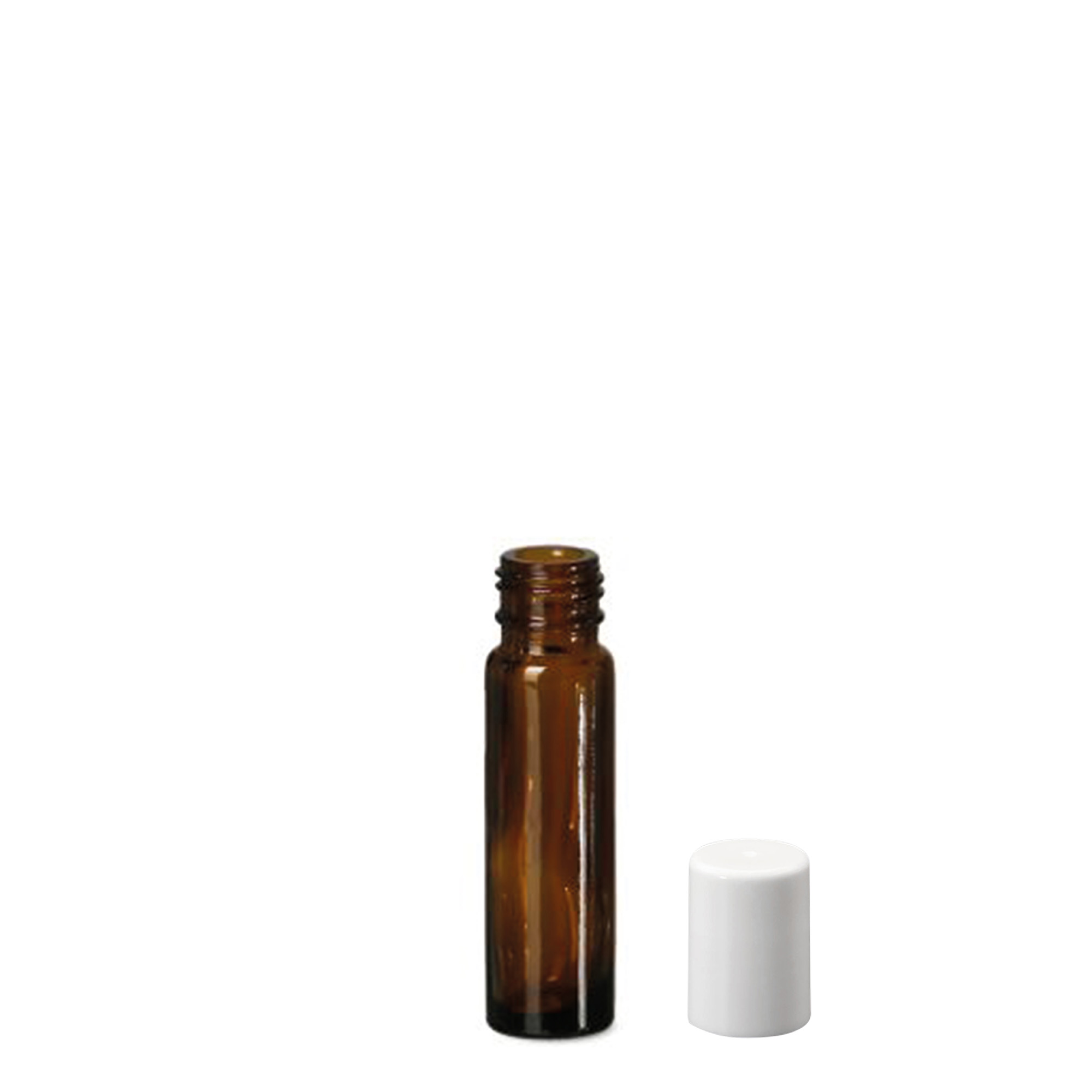 10 ml Roll-On-Flasche, Glas, braun, Mündung: Schraubverschluss