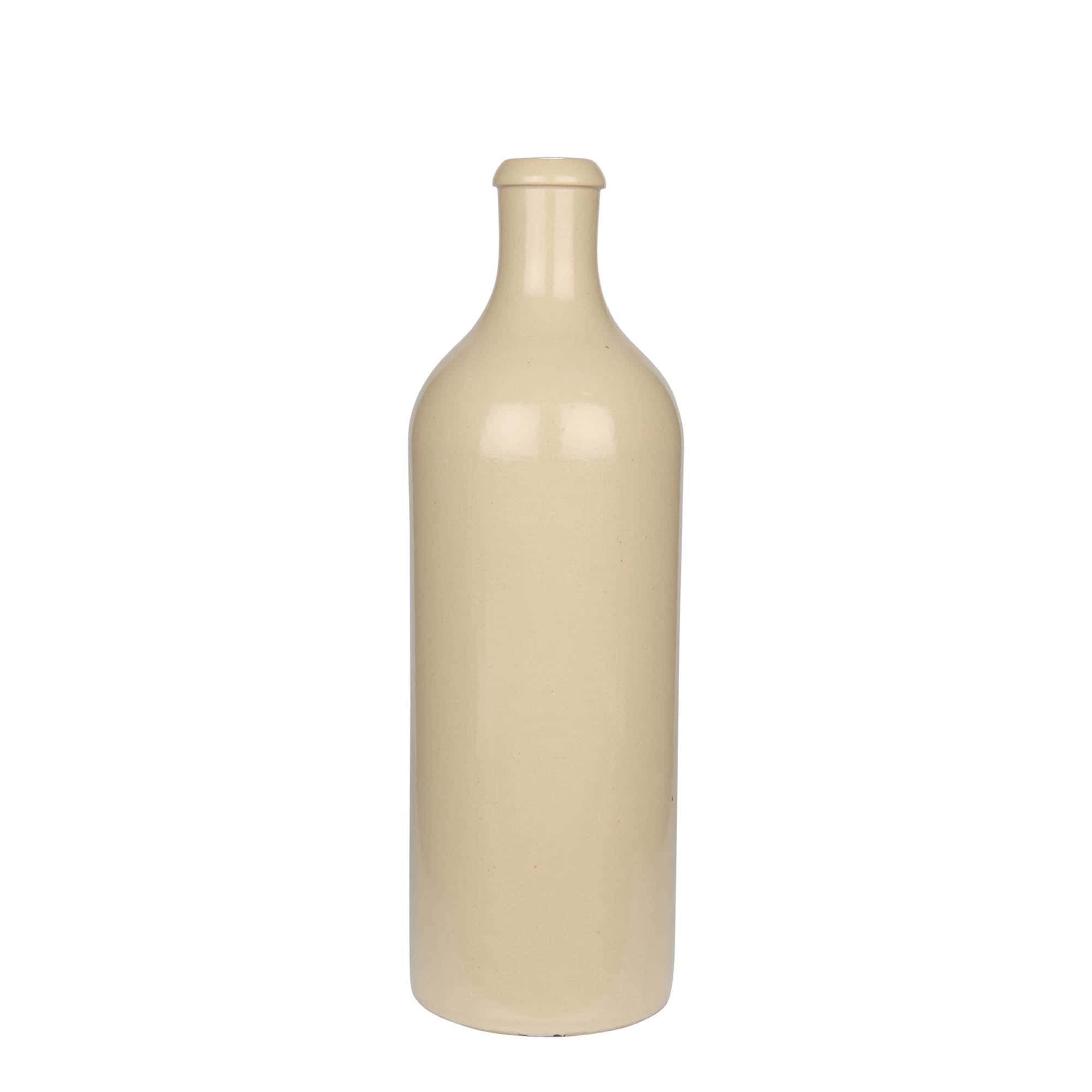 Κεραμικό μπουκάλι 750 ml, κεραμικό, μπεζ, στόμιο: φελλός